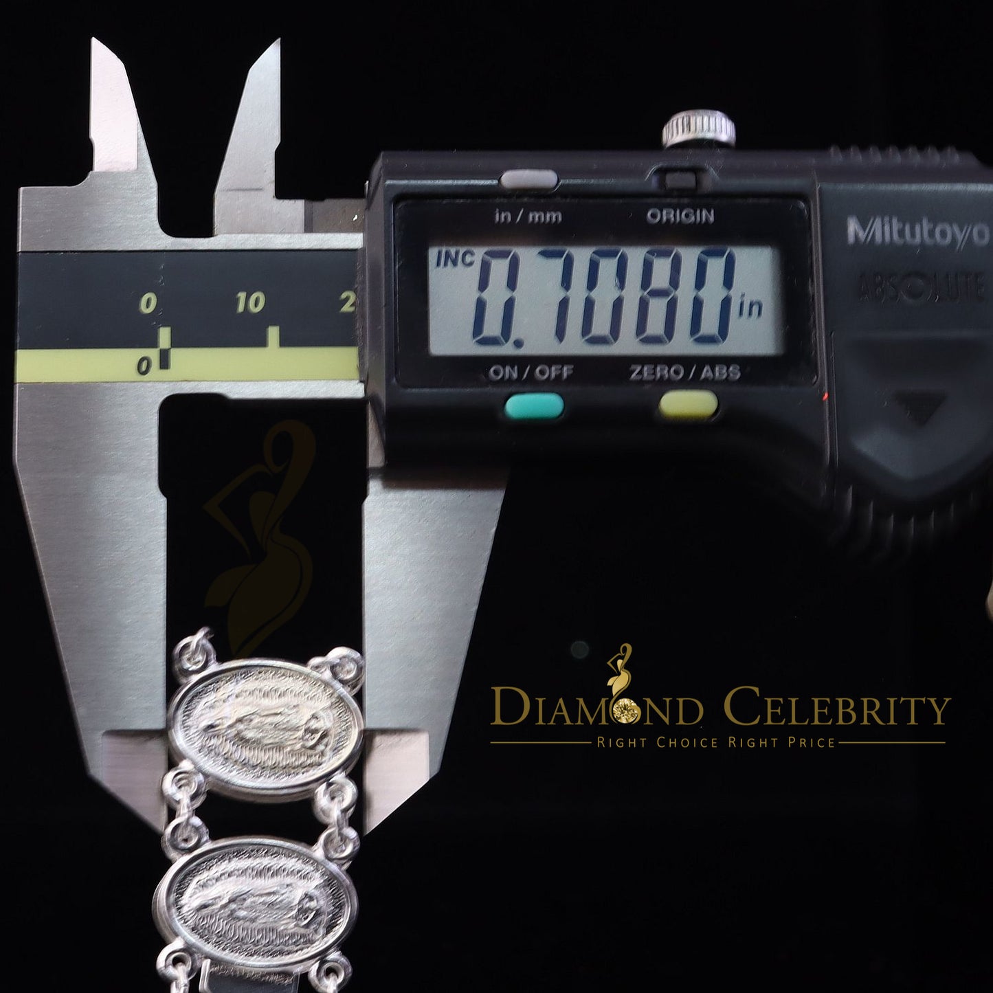 DiamondCelebritees White 925 Sterling Silver Women's Oval Shape Virgin Mary Bracelet