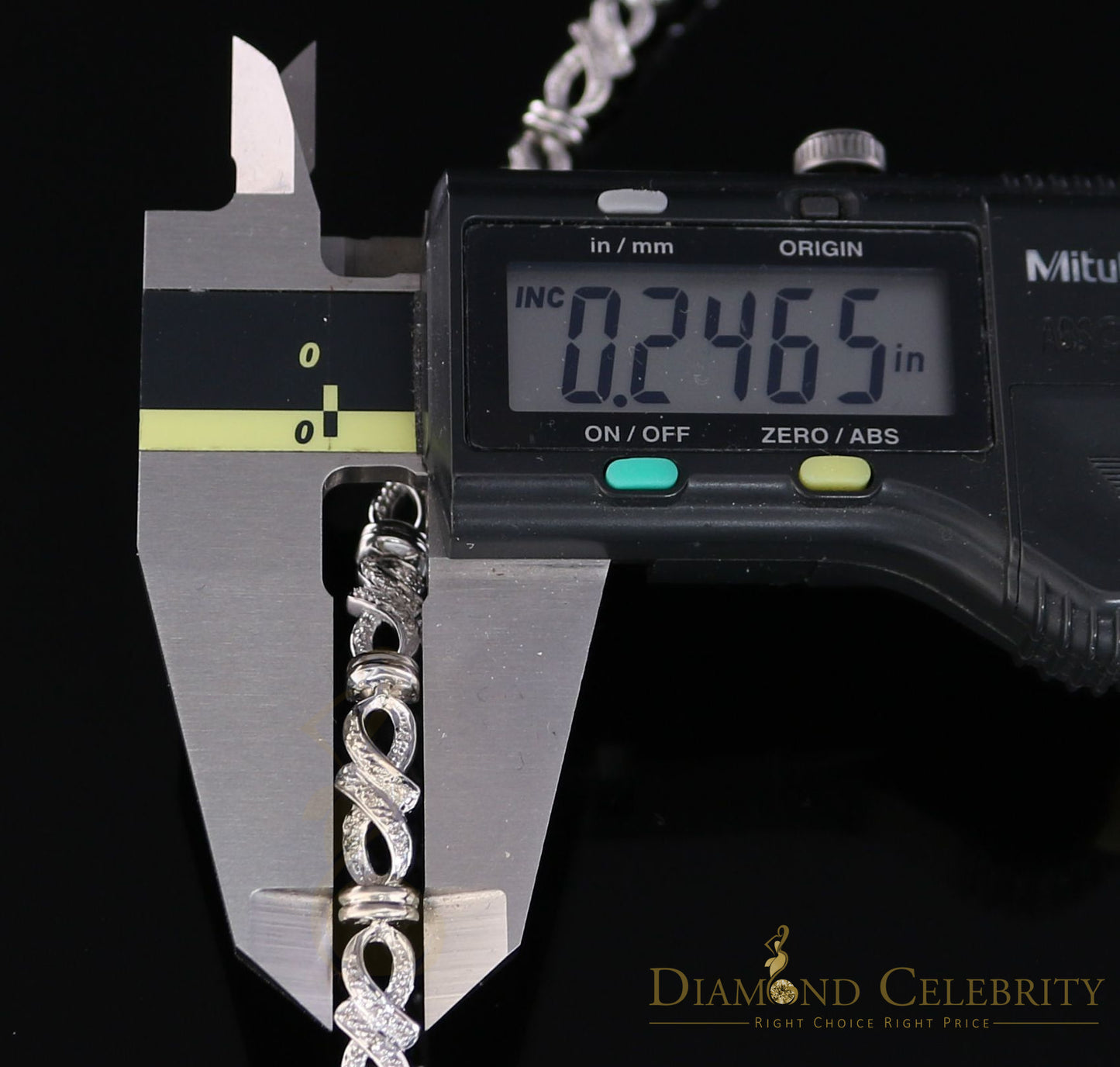 Diamondcelebritees 925 Sterling Silver White Bracelete Size 7 Inch with 0.22CT Genuine Diamonds
