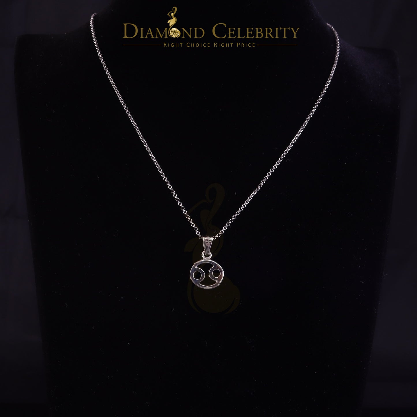 DiamondCelebritees 0.70ct Cubic Zirconia White Silver CANCER JULY Month Pendant Men's & Women's