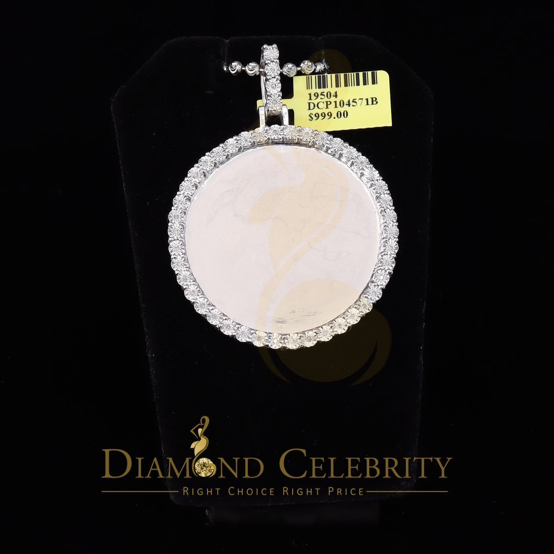 DiamondCelebritees Real 0.25ct Diamond 925 Sterling White Silver 1.75" PICTURE Fashion Pendant
