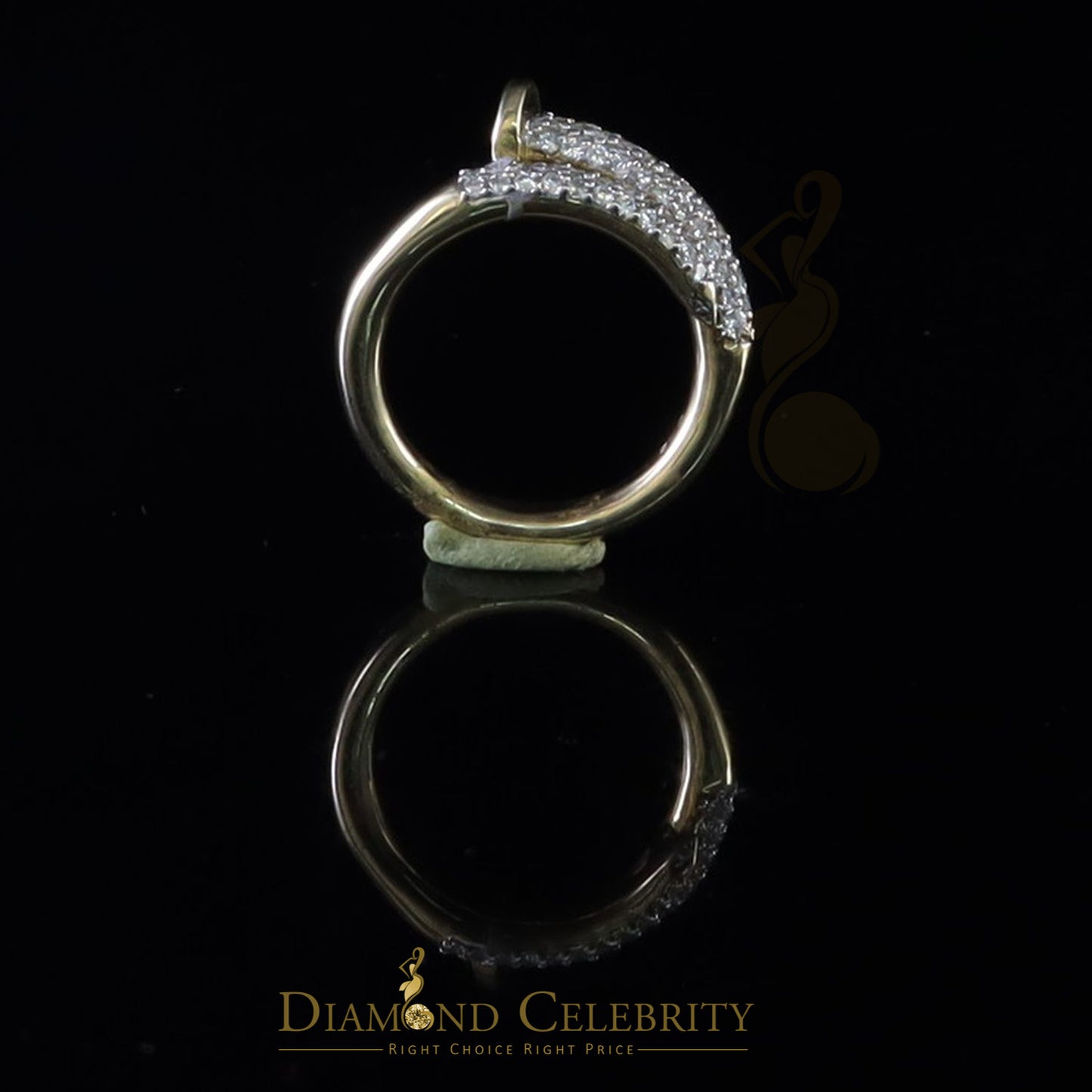 DiamondCelebritees 0.70ct Cubic Zirconia Yellow Sterling Silver Men's/ Women Ring Engagement SZ 6.5