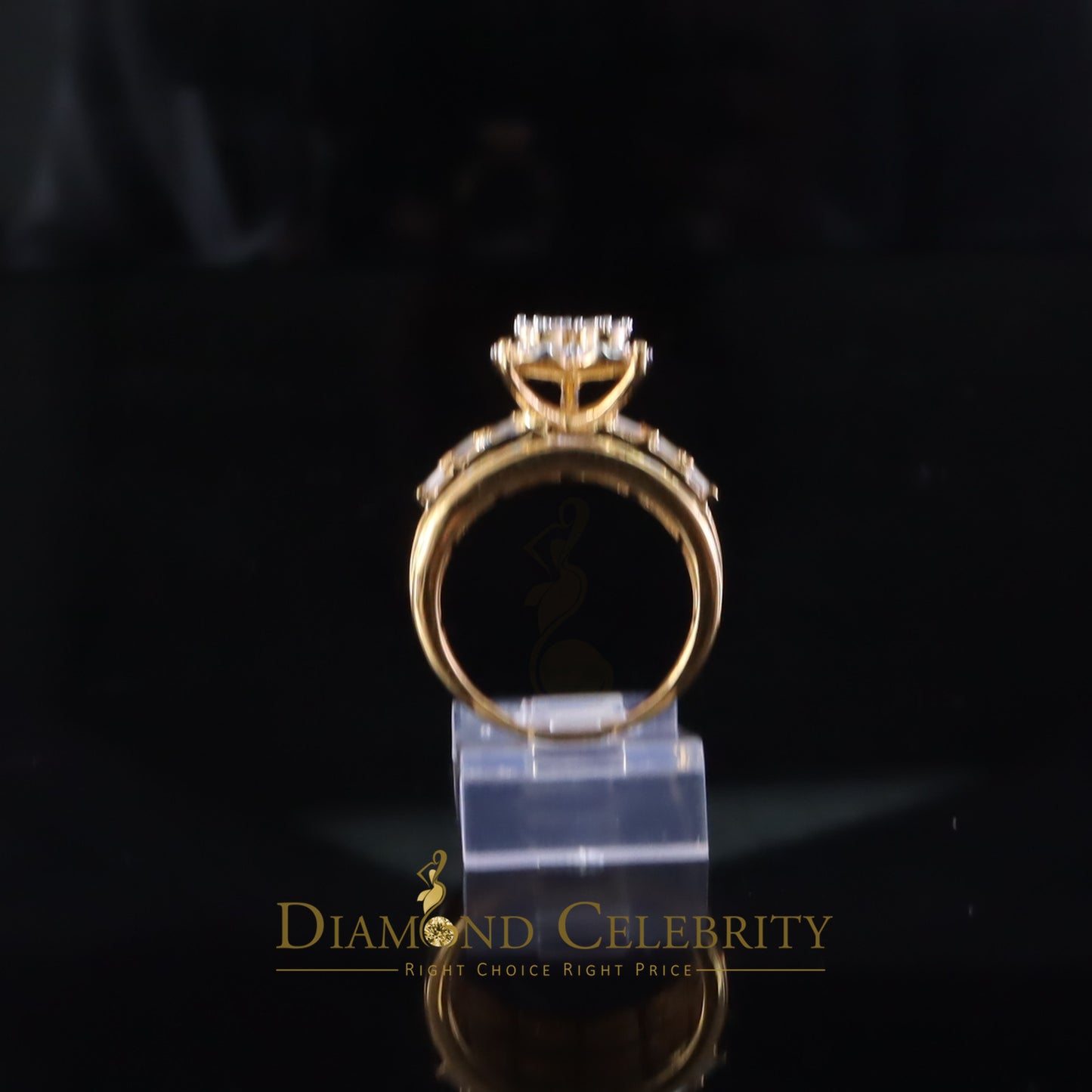 DiamondCelebritees New Women Heart Cindarella Ring 925 Yellow Silver1.20ct VVS D Clr.Moissanite SZ7