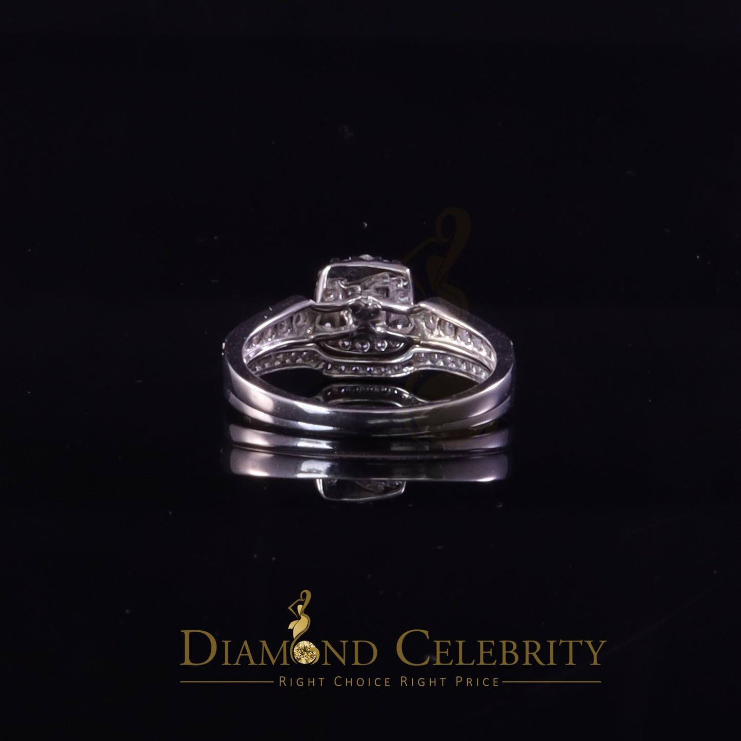 DiamondCelebritees 1.03ct Cubic Zirconia Sterling White Silver Square Bridal Womens style Ring Sz 7