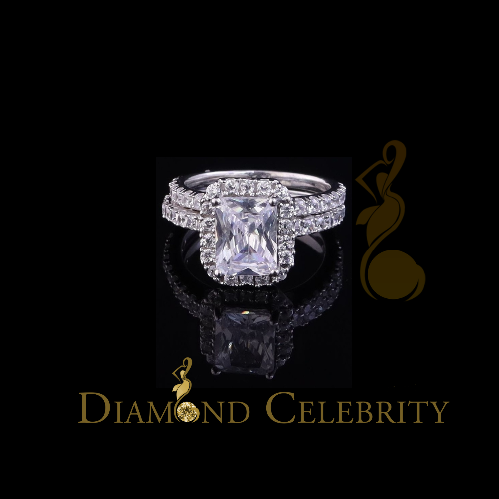 DiamondCelebritees 6.04ct White Cubic Zirconia 925SterlingSilver Bridal Fashion Womens Ring SZ 6.5