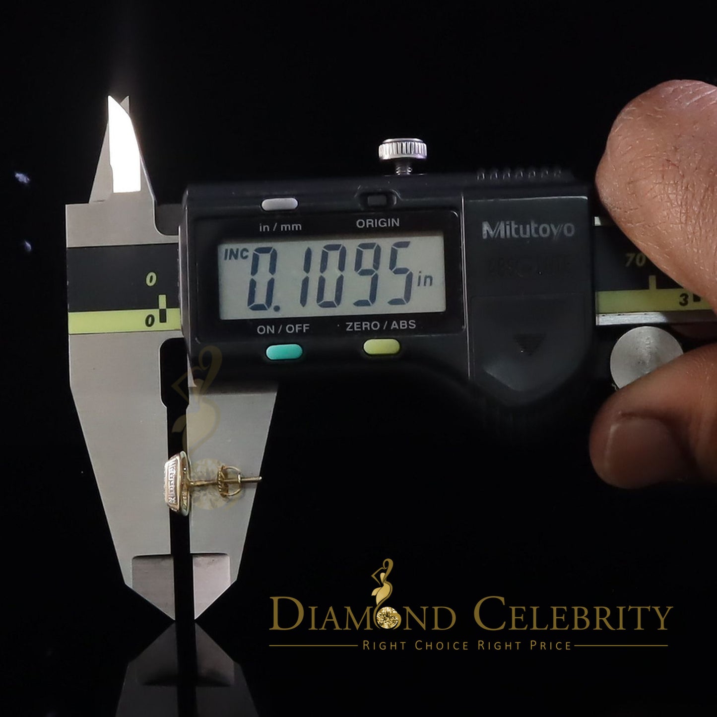 DiamondCelebritees 925 Sterling Silver Hip Hop Men's & Women's 0.15ct Real Diamonds Yellow Earrings