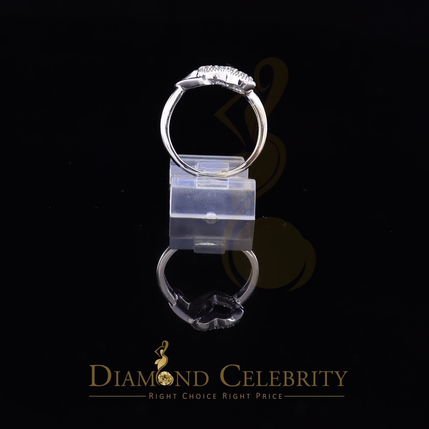 DiamondCelebritees Real Diamond 0.10 CT Womens 925 White Sterling Silver Love Heart Ring Size 7