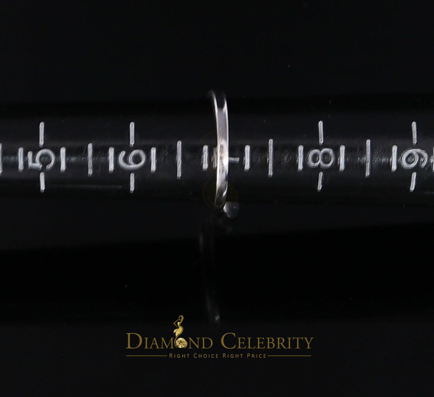 DiamondCelebritees Real 10kt White Gold with 0.08CT Real Diamond Slipper Style Style Ring size 7