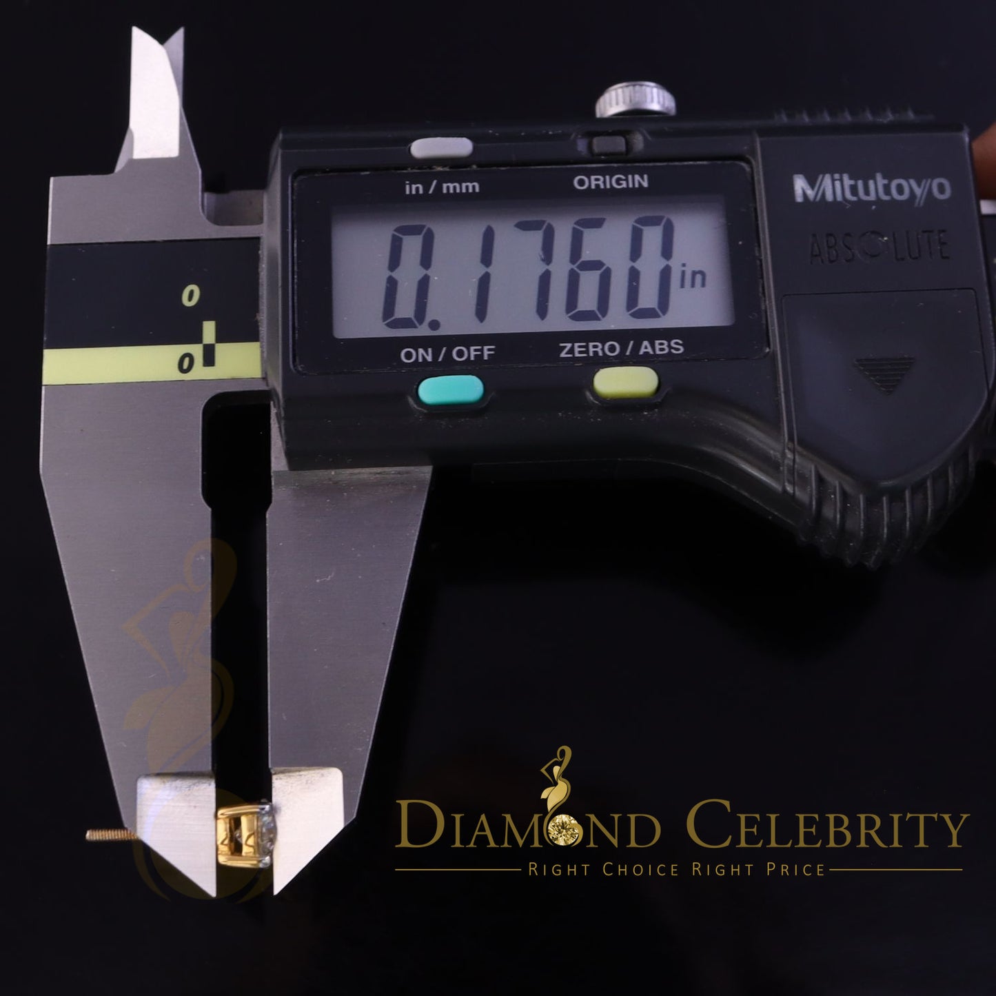 DiamondCelebritees Mens/Women Stud Yellow 925 Silver W/ 1.00ct VVS 'D' Moissanite Stud Earring