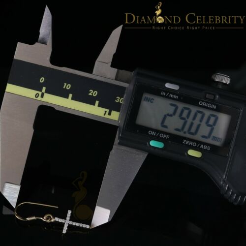 DiamondCelebritees Yellow 0.40ct Sterling 925 Silver Hip Hop Cross Dangling Women's & Men's Earring
