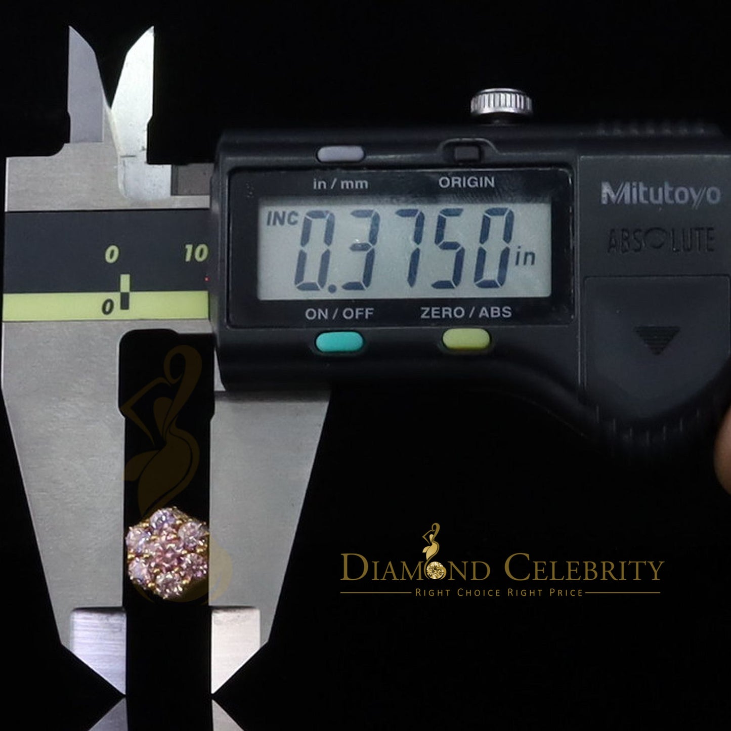 DiamondCelebritees Women's 925 Silver Yellow 2.50ct VVS 'D' Pink Moissanite Floral Stud Earrings