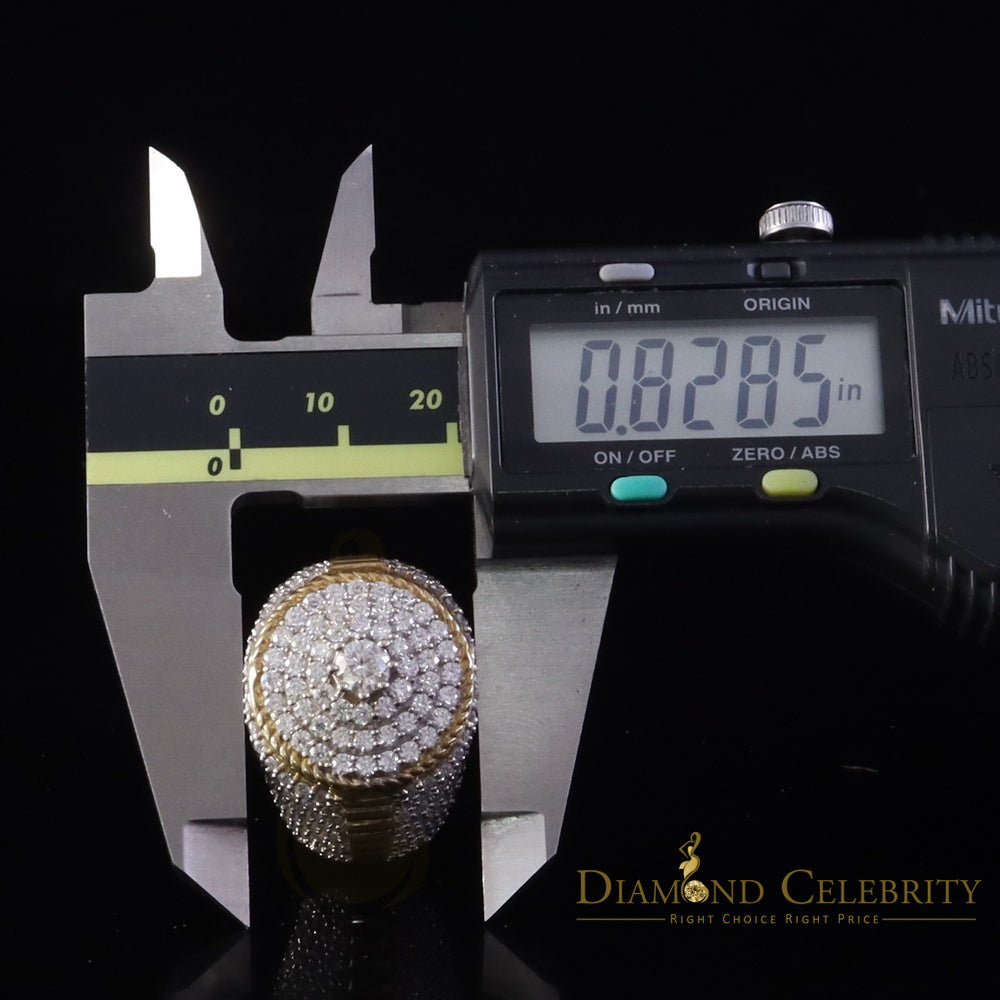 DiamondCelebritees Yellow 925 Silver 6.00ct VVS 'D' Moissanite Stone Round Rings Size 10 Men's