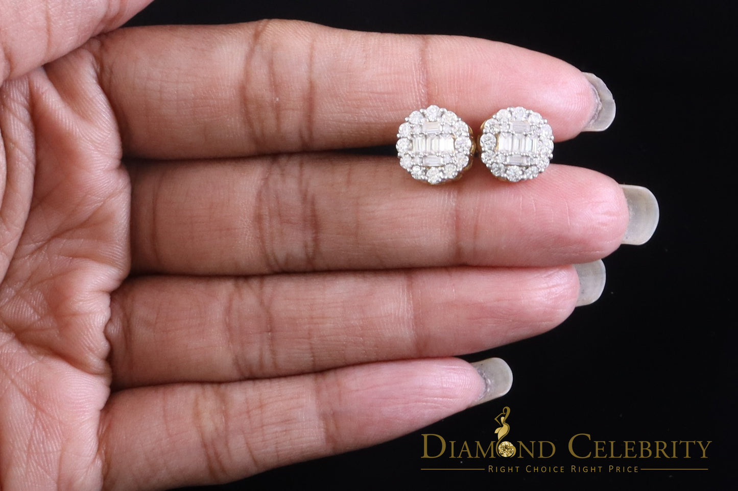Diamondcelebritees Men's/Womens 925 Silver White 1.50ct VVS 'D' Moissanite Round Stone Earrings