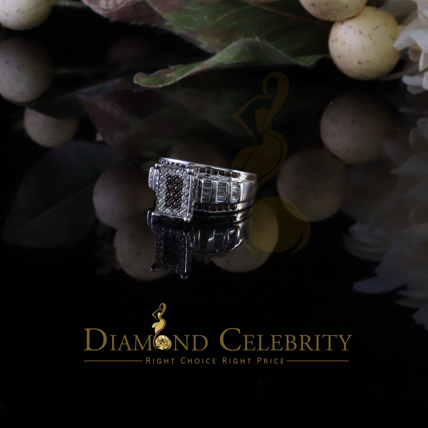 DiamondCelebritees 925 Sterling White Silver Square Shape Cubic Zirconia 1.50ct Womens Ring Size 7