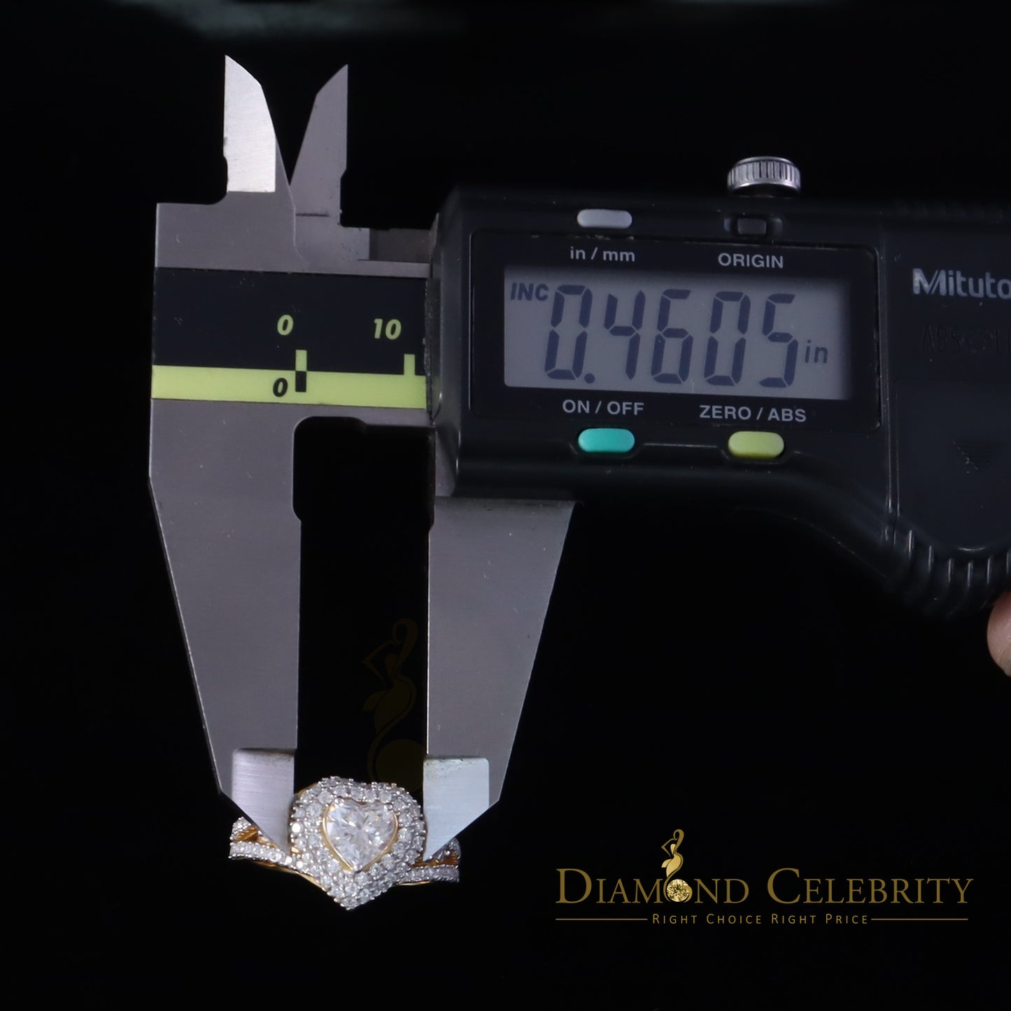 DiamondCelebritees Heart Ring Sz 7 for Women's 925 Yellow Sterling Silver 1.50ct VVS 'D' Moissanite