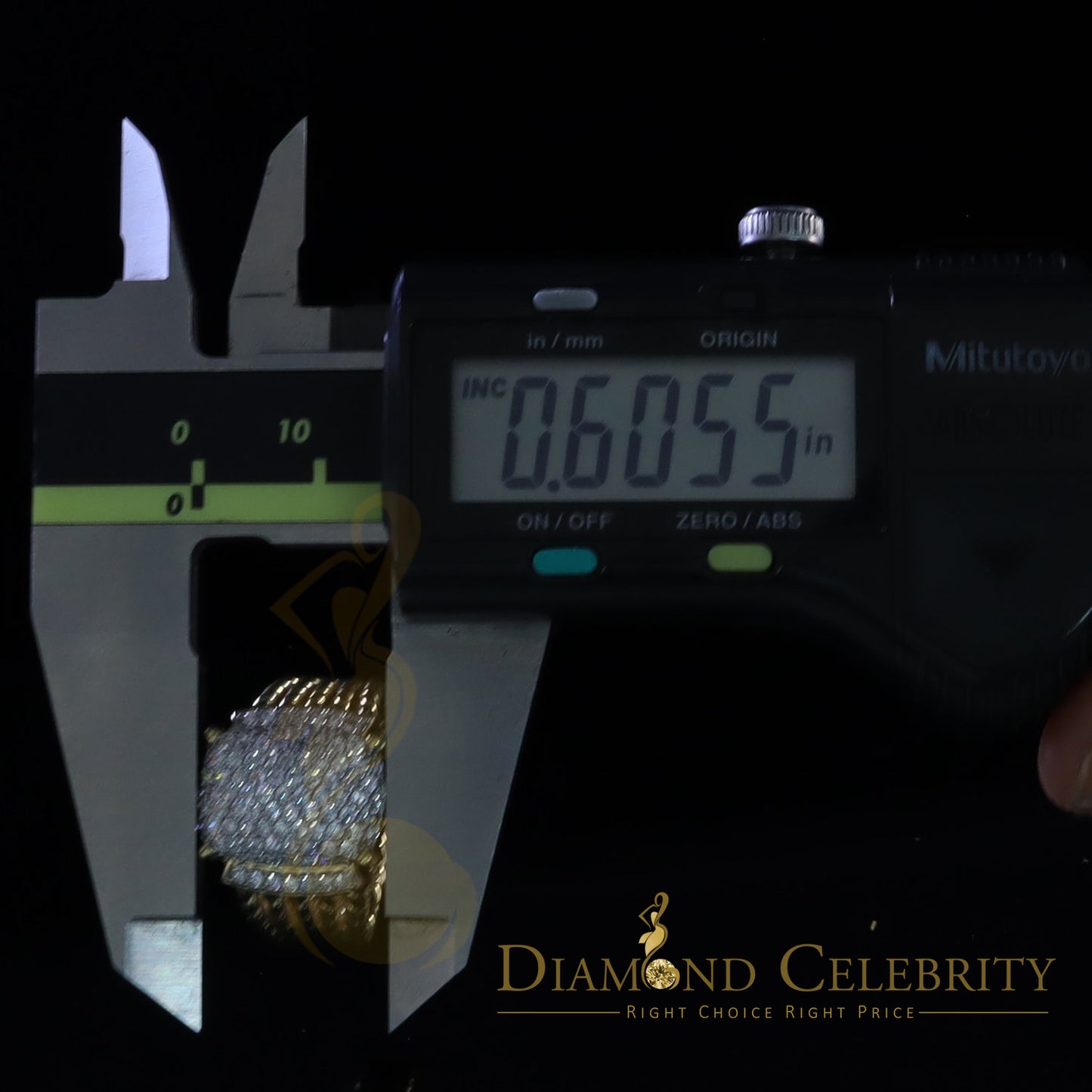 DiamondCelebritees 925 Silver Yellow 1.94ct Cubic Zirconia Adjustable Men's Ring From SZ 8 to 10