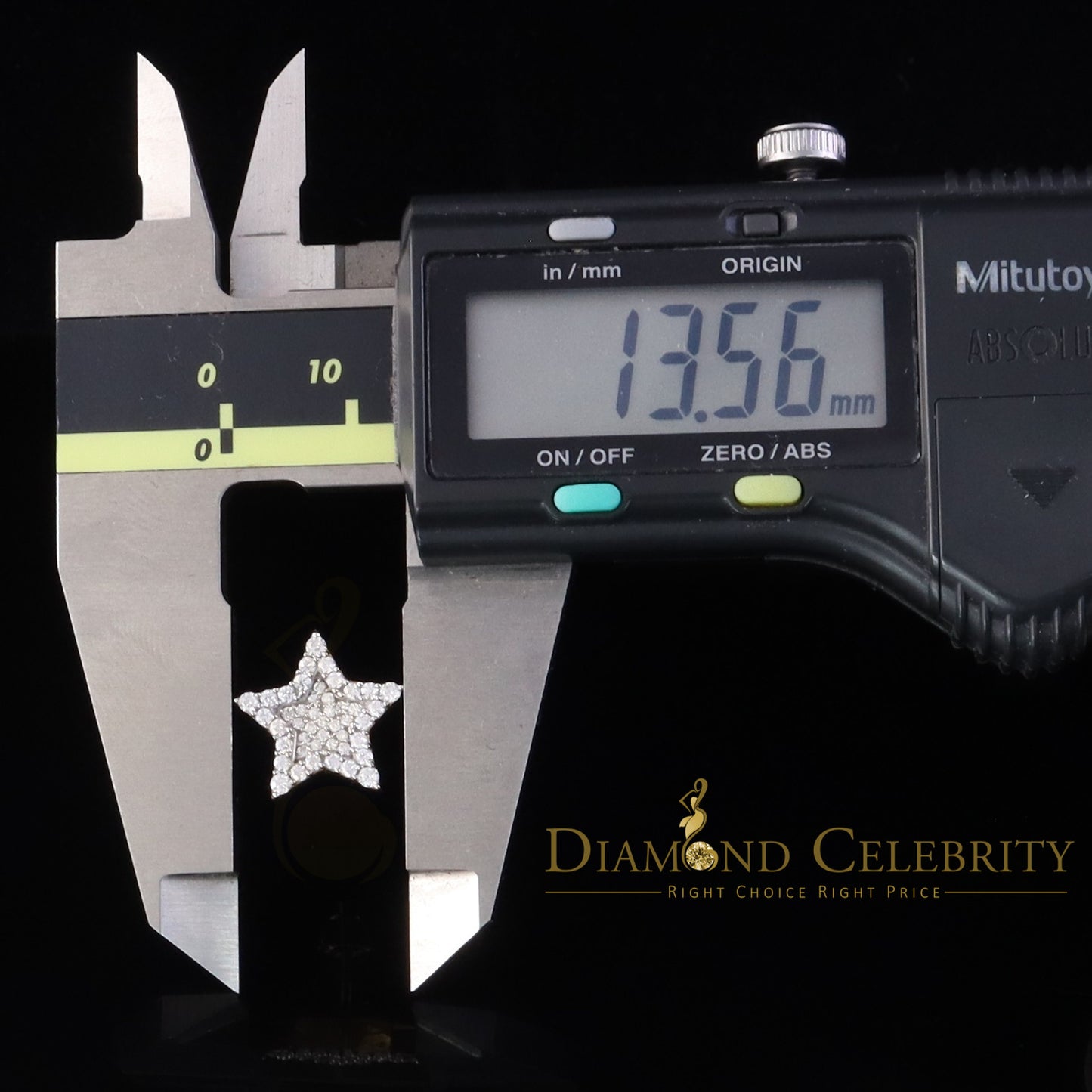 DiamondCelebritees 925 Yellow Silver 1.00ct VVS 'D' Moissanite Star Stud Earring Men's/Womens