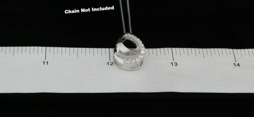 DiamondCelebritees Sterling White Silver Pear Fashion Pendant with 0.00ct Cubic Zirconia