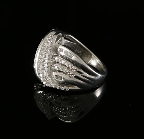 DiamondCelebritees 925 Sterling Silver 3.10ct White Cubic Zirconia Cocktail Womens Ring Size 7