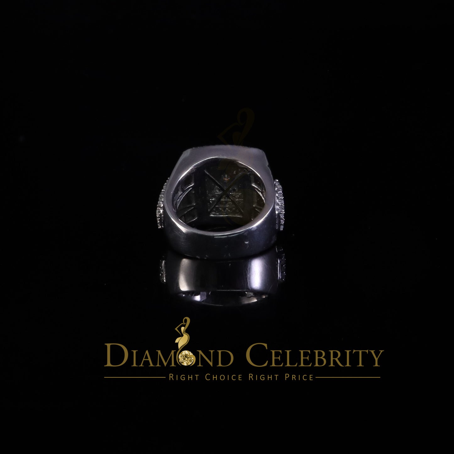 DiamondCelebritees Men's & Women's 925 Silver White VVS 'D' Square 3.00ct Moissanite Rings Size 10