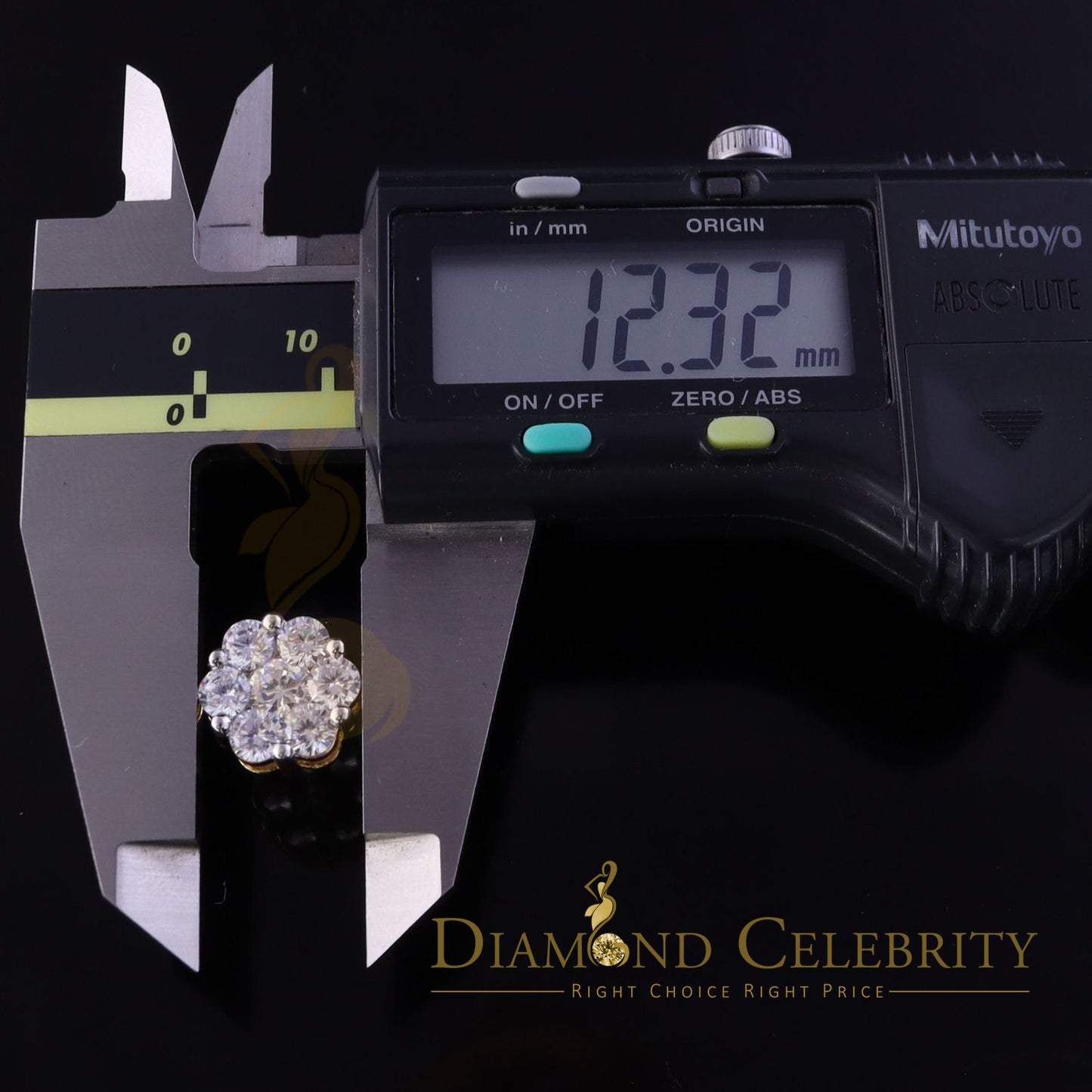 DiamondCelebritees 925 Silver Yellow 1.56ct Cubic Zirconia Hip Hop Floral Women's & Men's Earrings