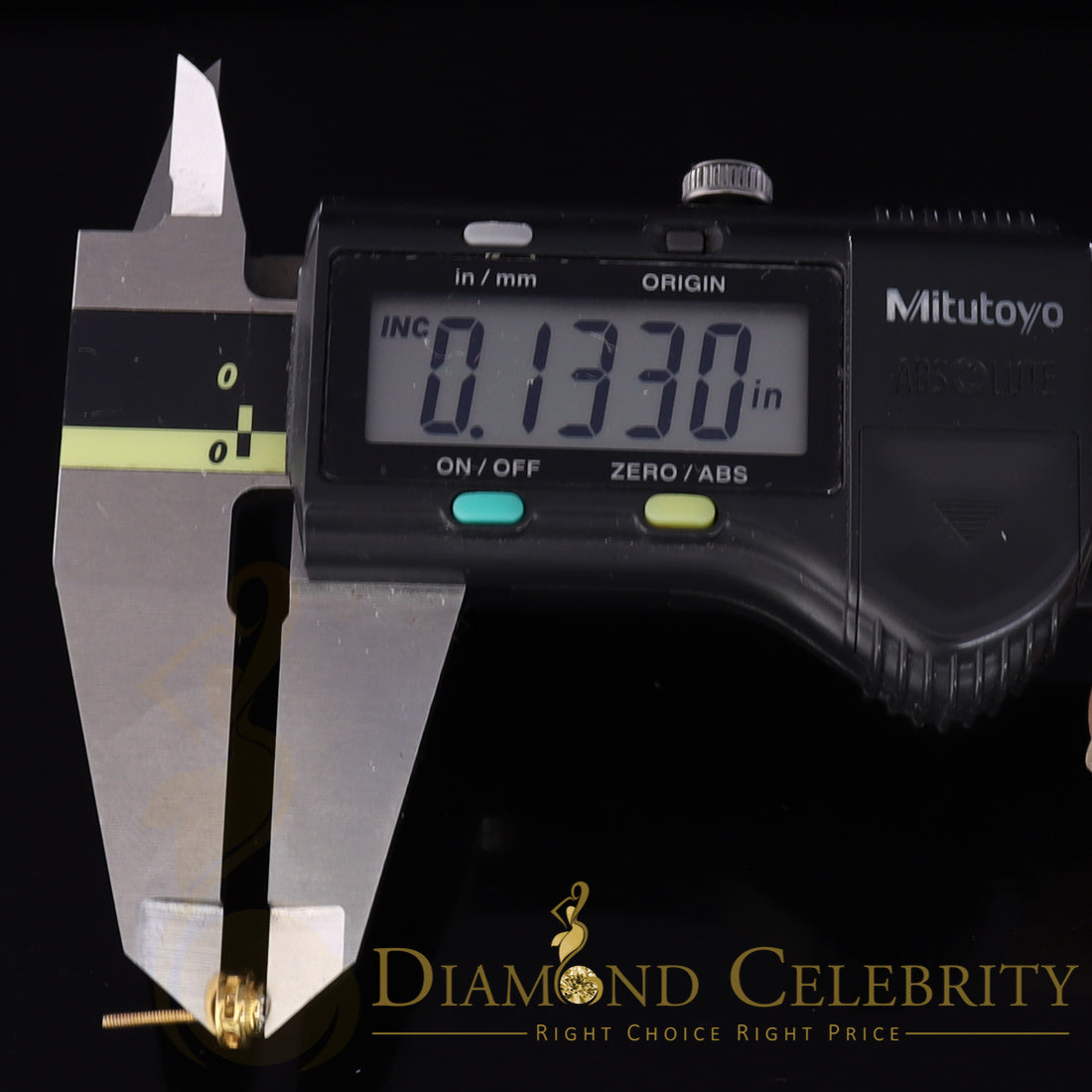 DiamondCelebritees 10K Real Yellow Gold with Real 0.05ct Diamonds Round Women's & Men's Earrings