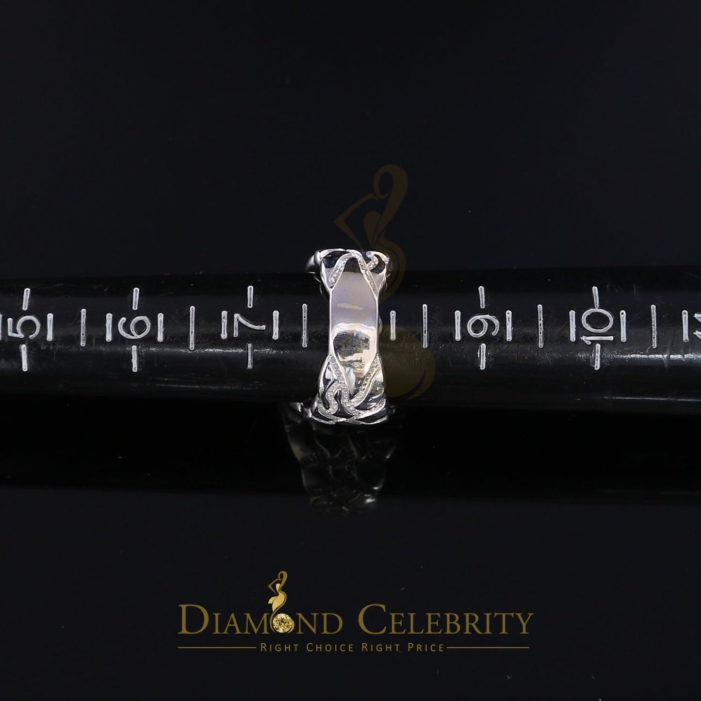 DiamondCelebritees 0.30CT Real Diamond Men's 925 Sterling Silver White Ring Size 8 Antique Design