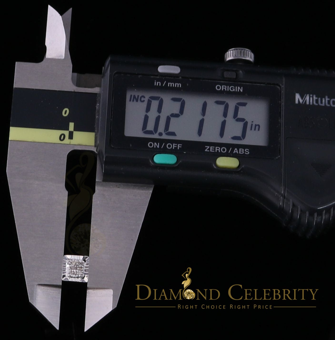 DiamondCelebritees 925 Sterling Silver 0.05ct Diamond White Square Earring For Men's / Women's