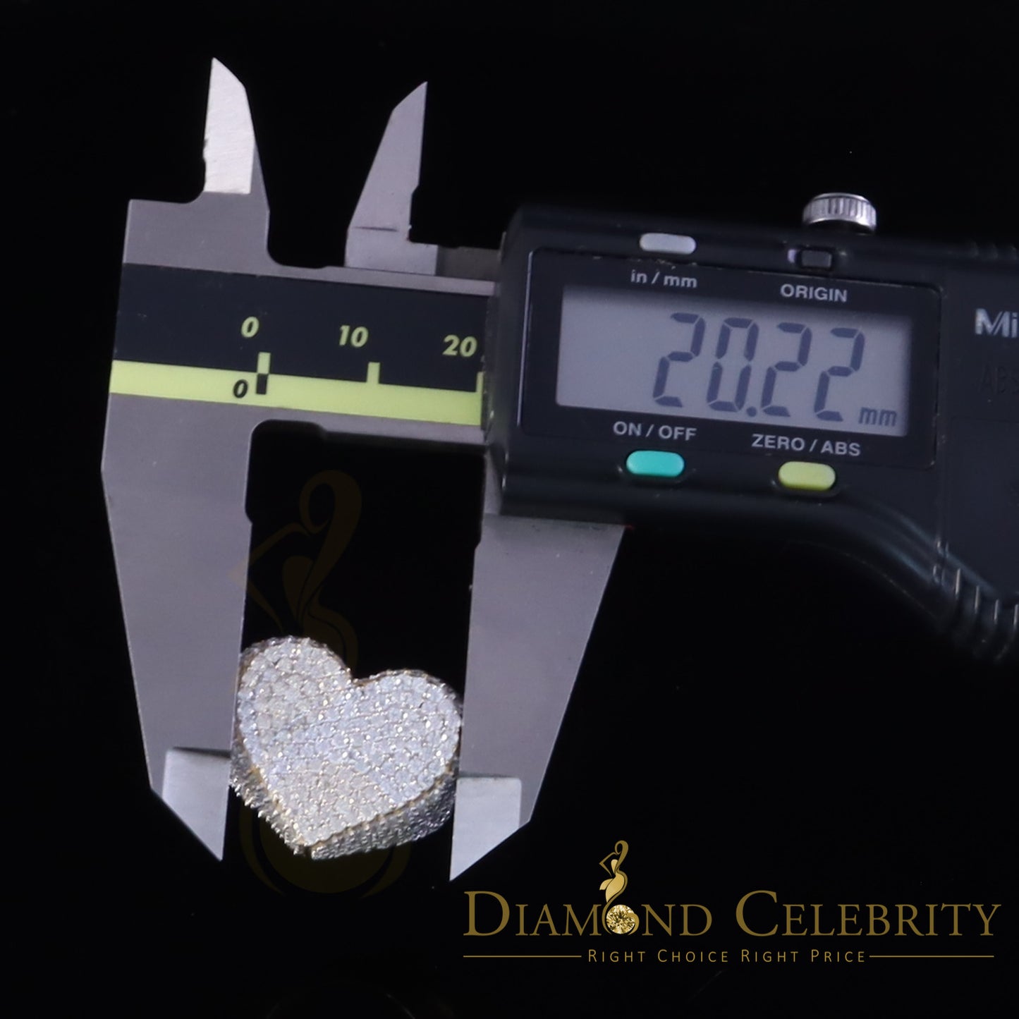 DiamondCelebritees Men's 925 Yellow Silver 5.00ct VVS 'D' Round Moissanite Heart Ring Size 8