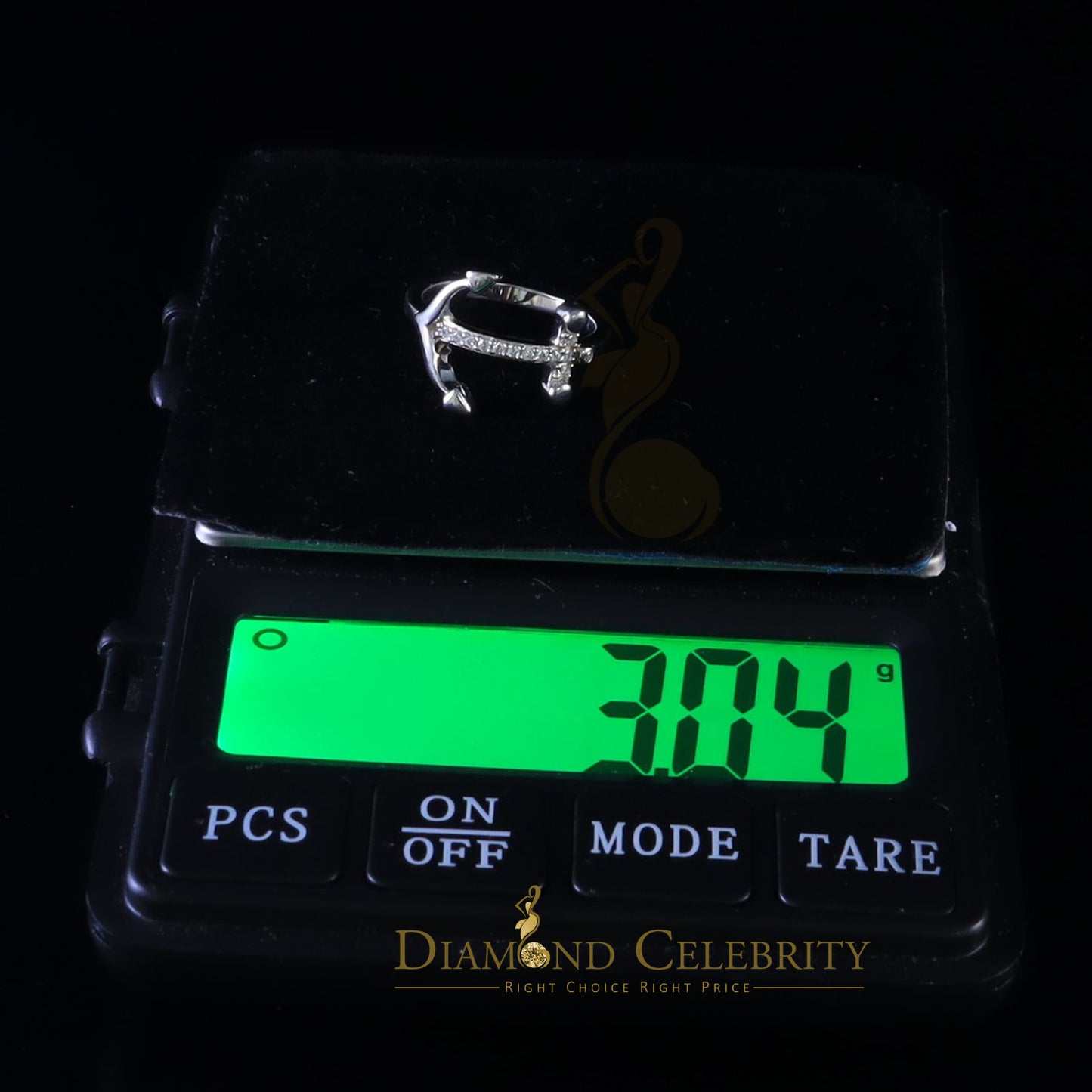 DiamondCelebritees 925 Sterling White Silver Shiny -Shaped 0.15ct Cubic Zirconia Womens Ring Size 7