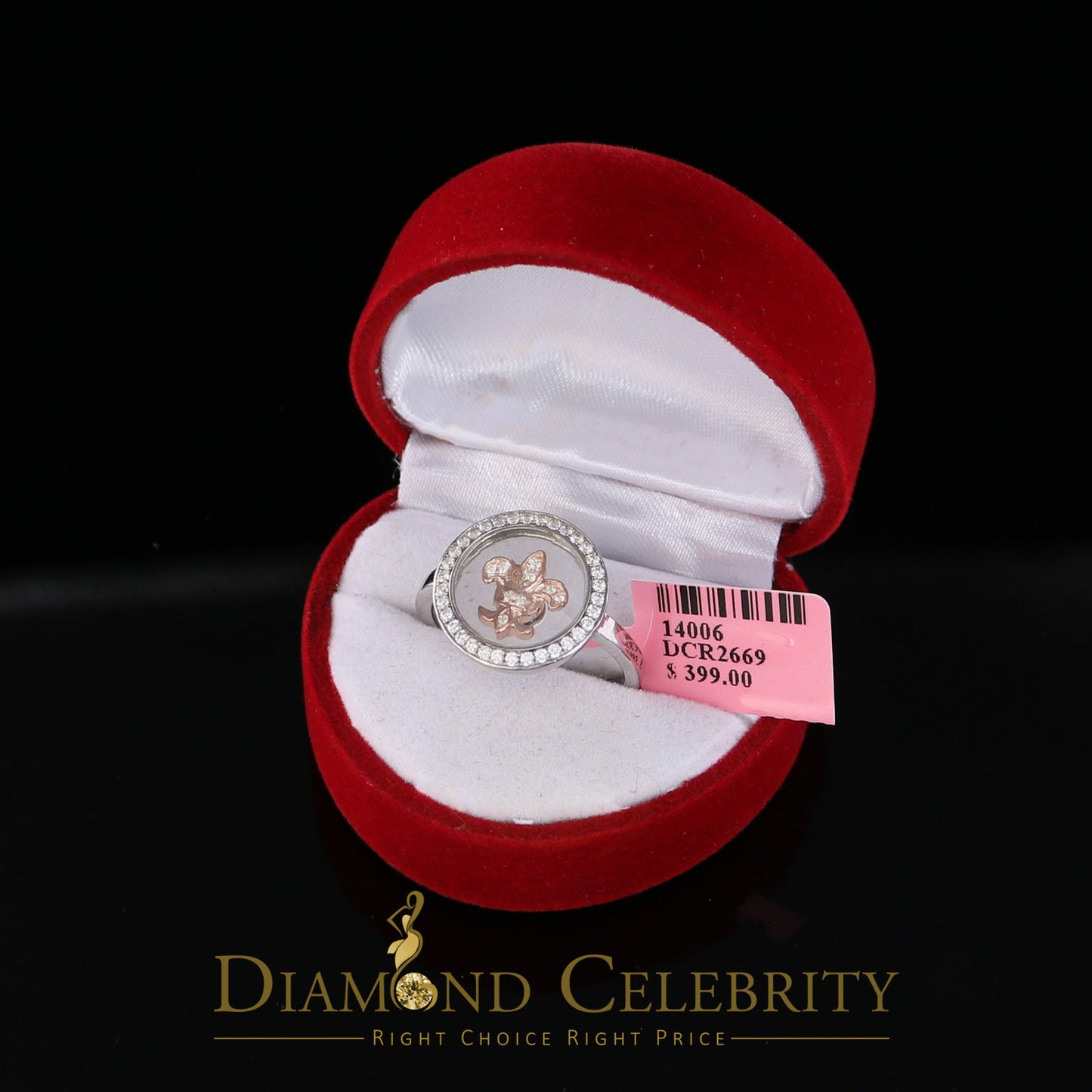 DiamondCelebritees White 0.50ct 925 Sterling Silver Fleur de lis Cubic Zirconia Women's Ring Size 7