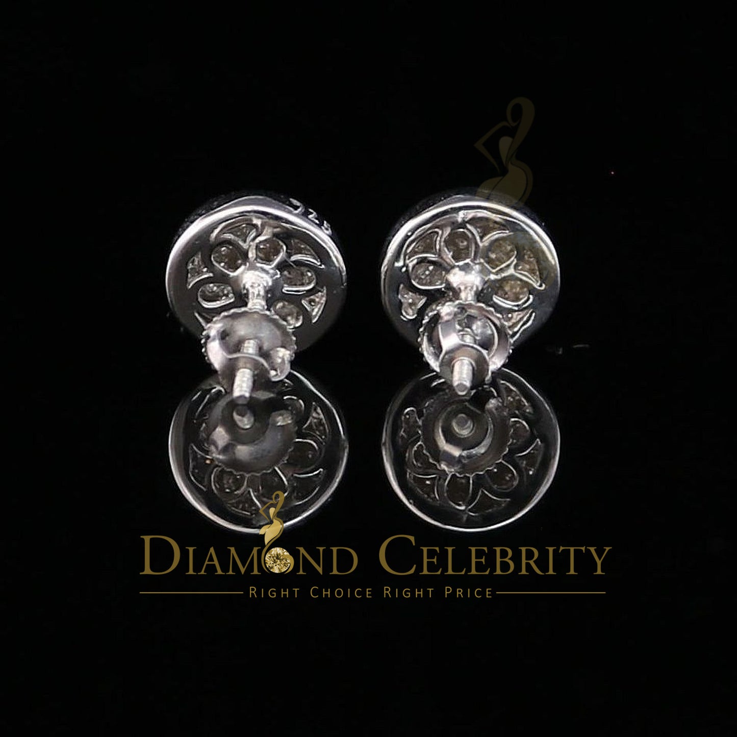 DiamondCelebritees 0.33ct Diamond Stud Earrings For Women White 925 Silver Stud For Men ears
