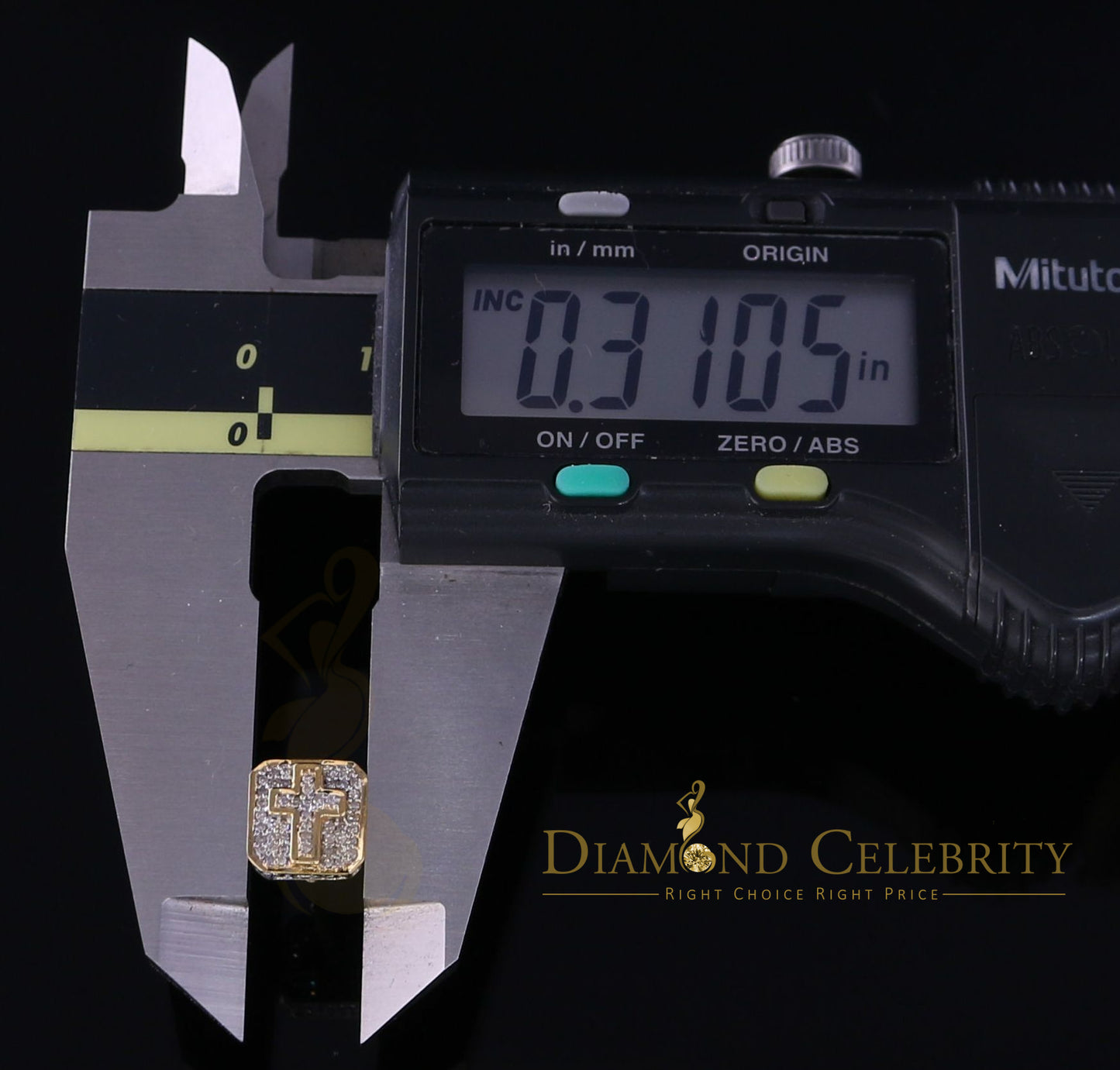 DiamondCelebritees10K Real Yellow Gold Real Micro Diamond 0.25CT Men's/Women's Stud Earring