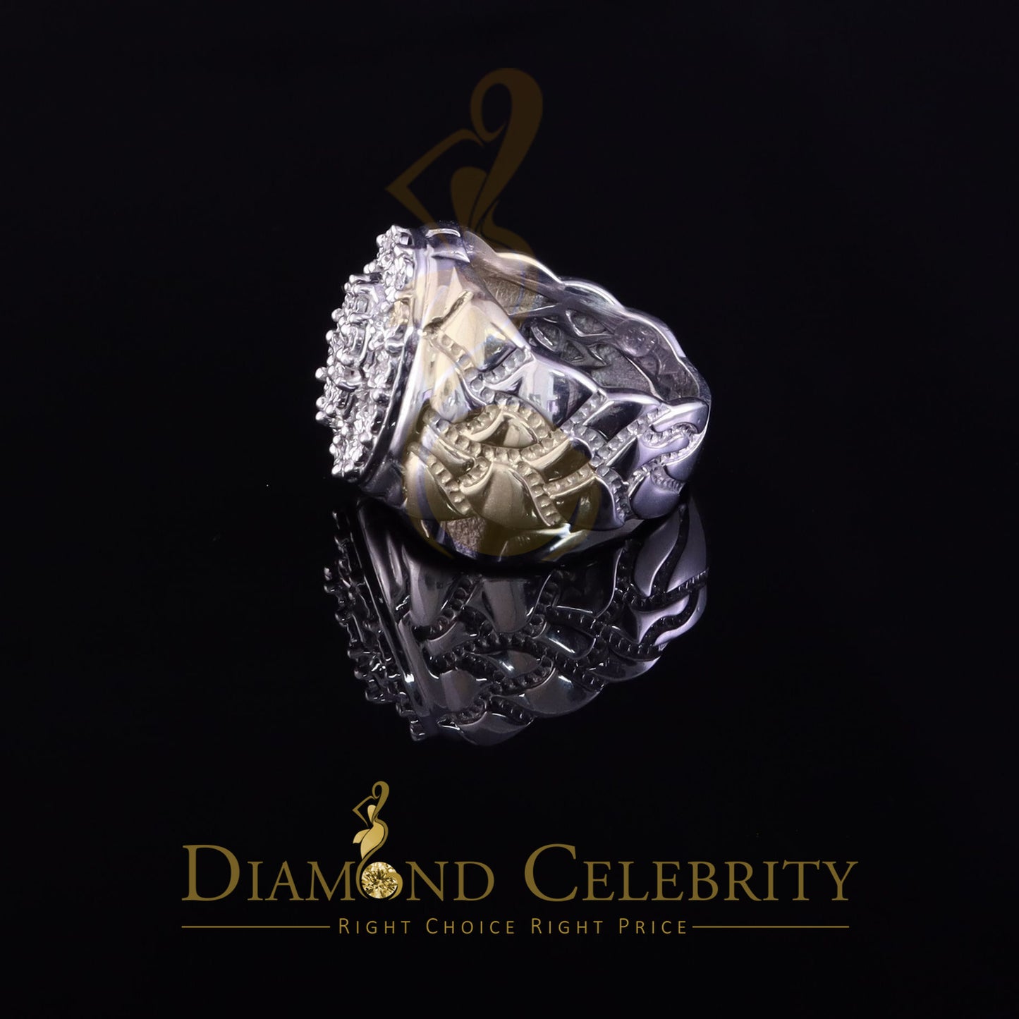 DiamondCelebritees 0.10CT Real Diamond 925 Sterling White Silver Round Womens Engagement Ring Size8