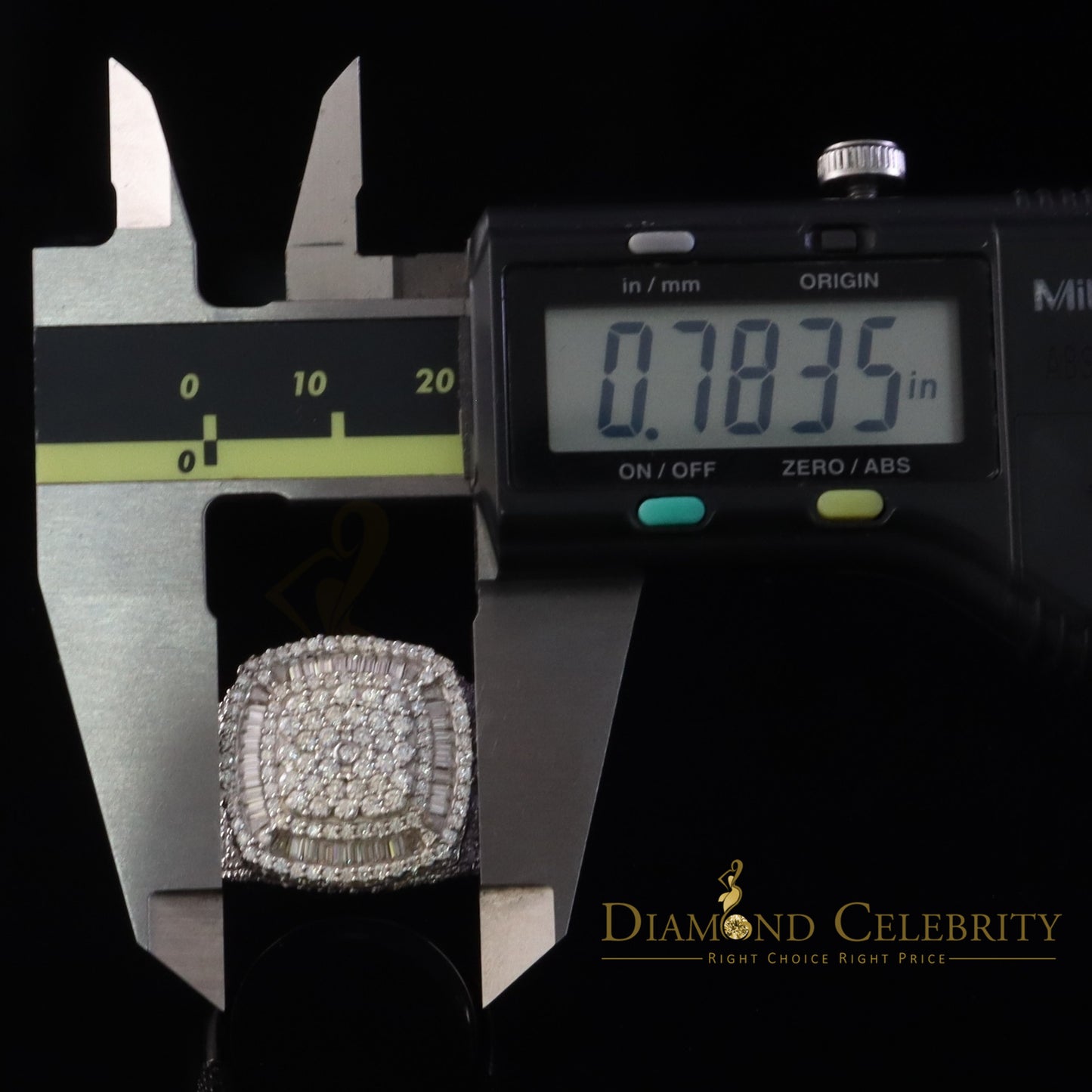 DiamondCelebritees 925 White Silver 6.50ct VVS 'D' Moissanite Men's for Square Rings Size 10