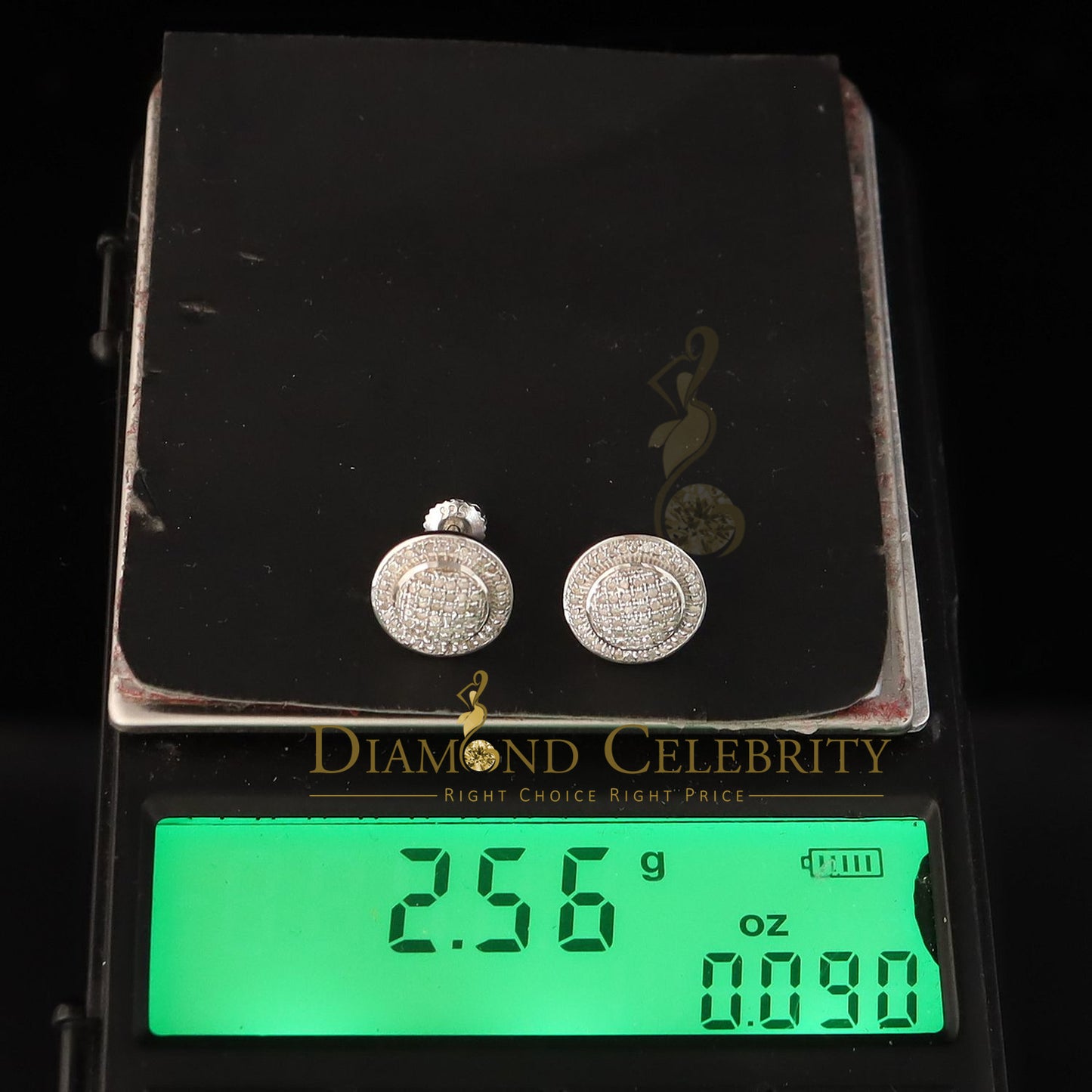 DiamondCelebritees Aretes Para Hombre Square 925 White Silver 0.33ct Diamond Women & Men Earrings