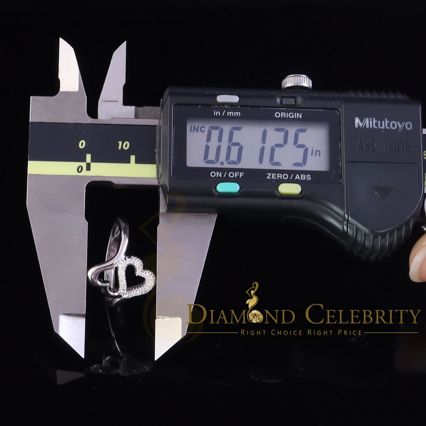 DiamondCelebritees 925 Sterling Silver 0.22ct Cubic Zirconia Promise Heart Women's Ring SZ 7