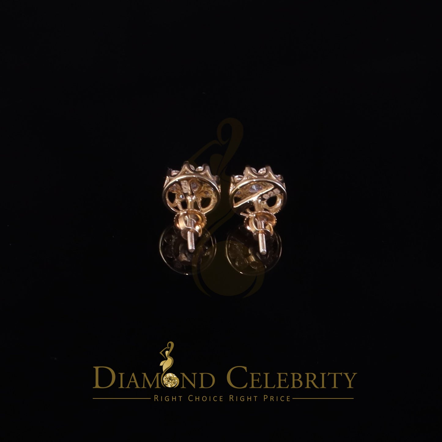 DiamondCelebritees Men's/Womens 925 Silver Yellow 0.75ct VVS 'D' Moissanite Round Stud Earrings