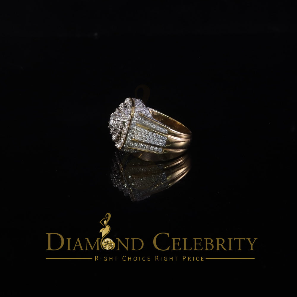 DiamondCelebritees Yellow Sterling Silver 6.50ct VVS 'D' Moissanite Round Men's Rings Size 10