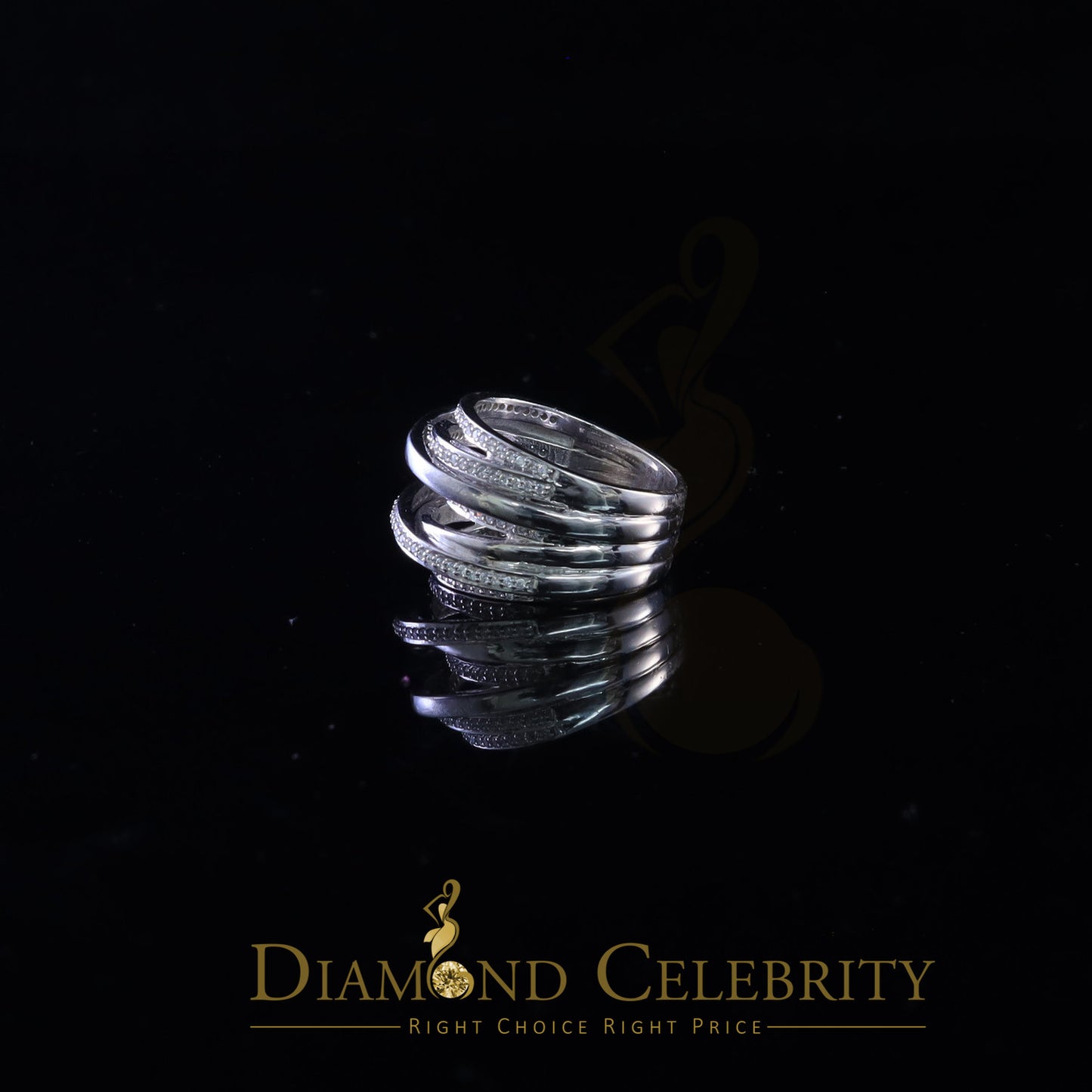 DiamondCelebritees 1.50ct Sterling Silver 925 White Cubic Zirconia Multi Round Ladie's Ring Size 9