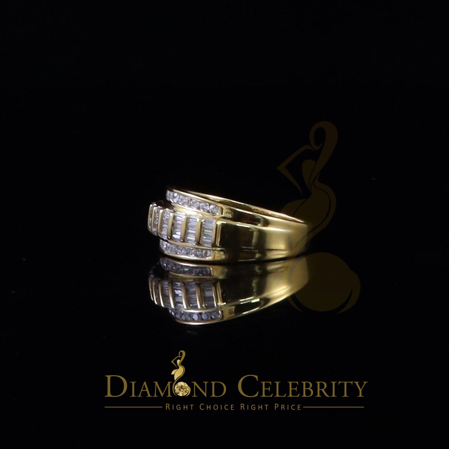 DiamondCelebritees 925 Sterling Silver Yellow 1.75ct Cubic Zirconia Women's/Men's Ring Size 10