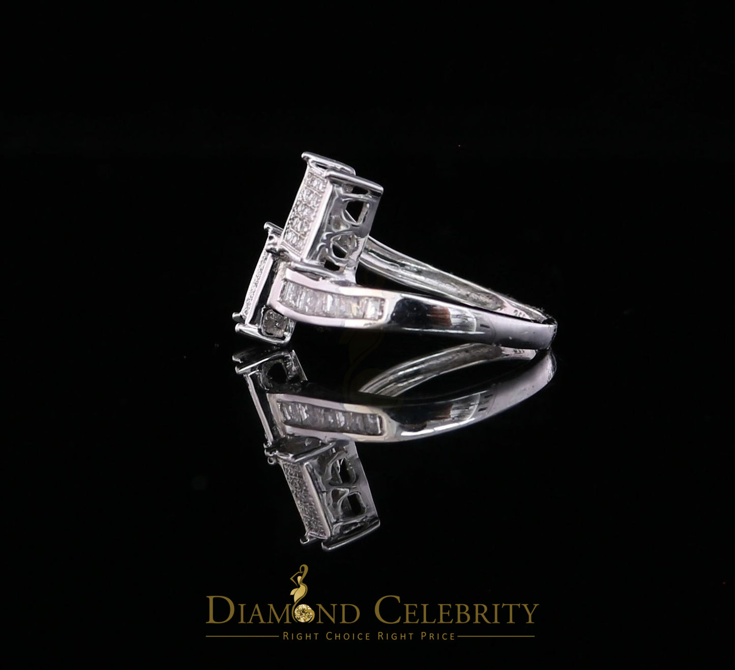 DiamondCelebritees Real 14kt White Gold with 0.33CT Real Mix Bugget Round Diamond Ring Size 6.5