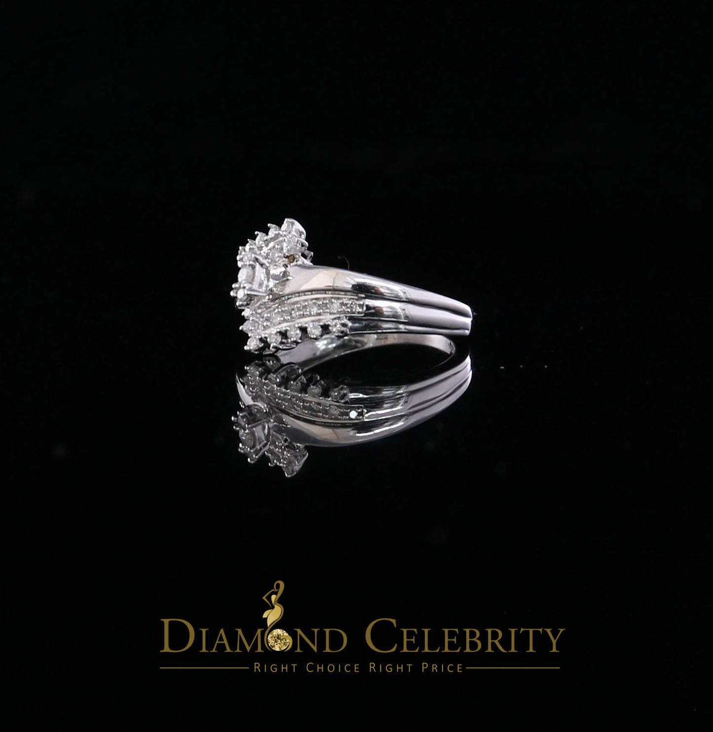 DiamondCelebritees Real 10kt White Gold with 0.25CT Real Diamond Fashion Attractive Ring size 7