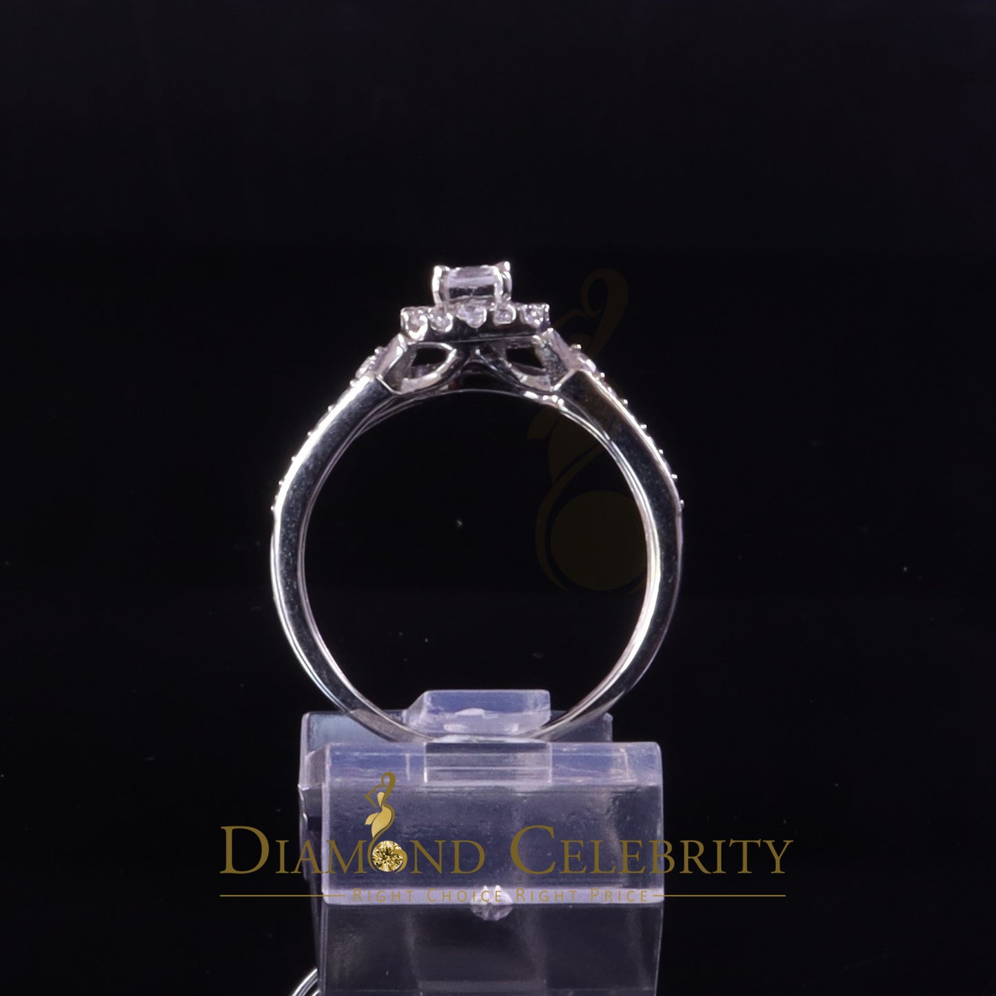 DiamondCelebritees 1.03ct Cubic Zirconia Sterling White Silver Square Bridal Womens style Ring Sz 7