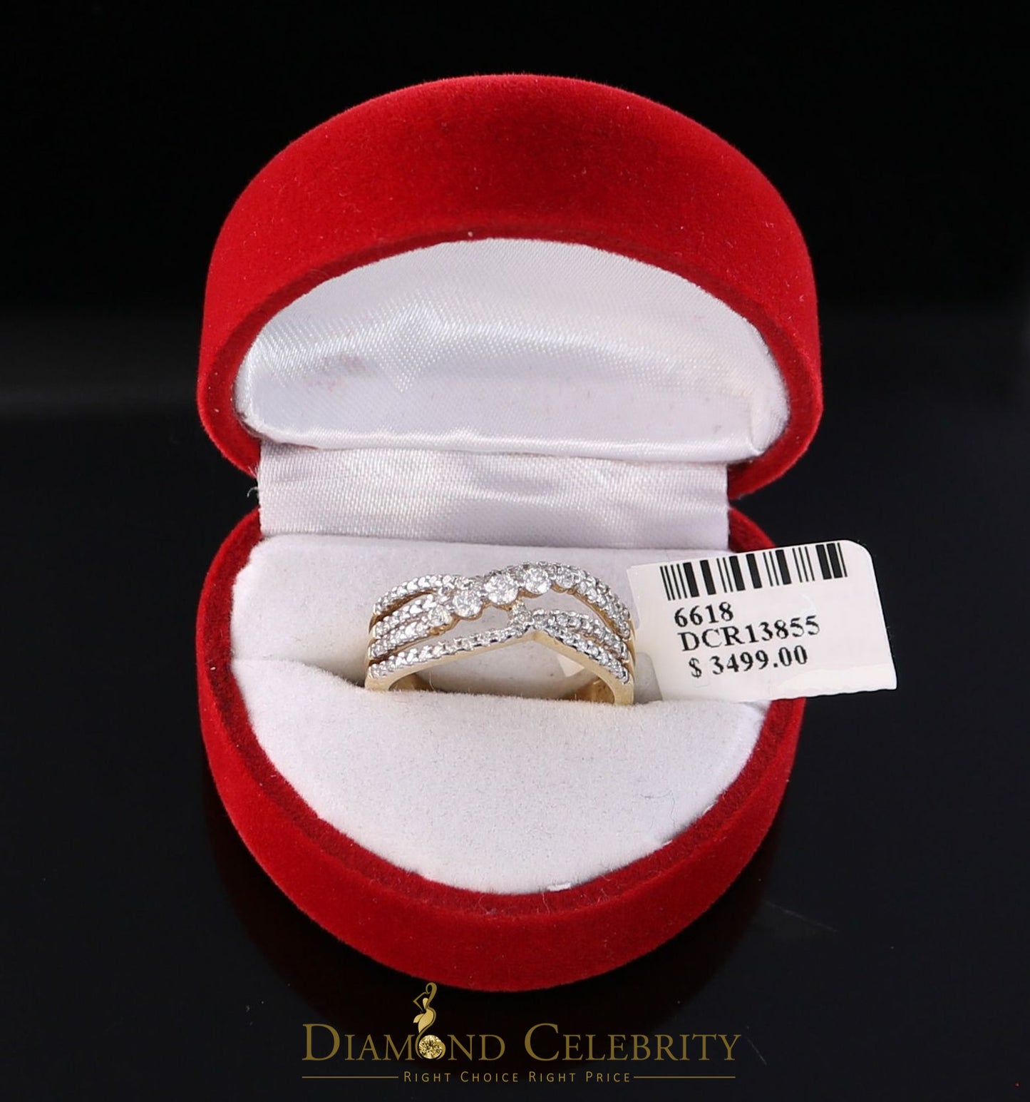 DiamondCelebritees Real 10kt Yellow Gold with 0.50CT Real Diamond Flower Style Womens Ring Size 7