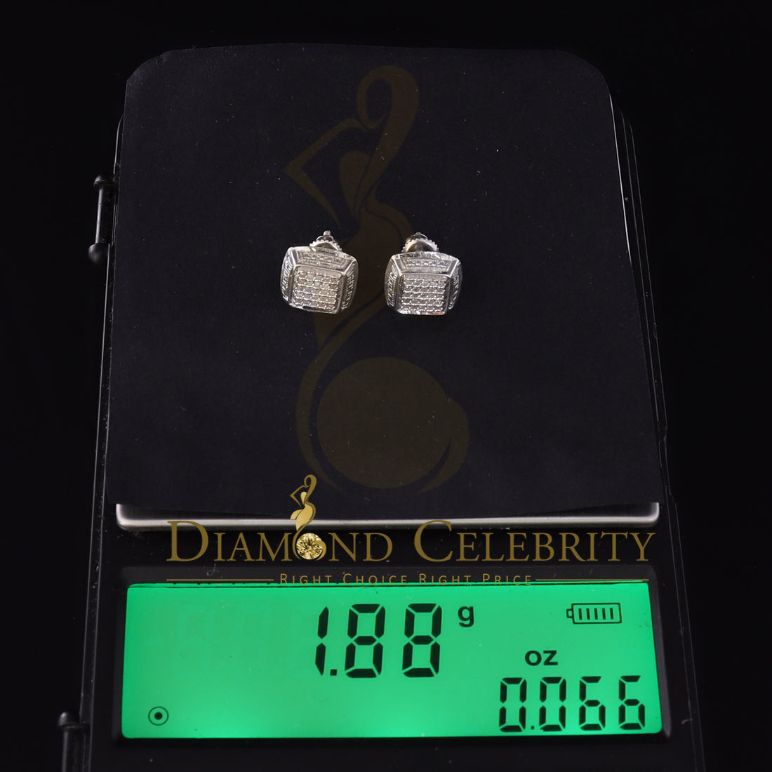 DiamondCelebritees 925 Sterling Silver Hip Hop Men's & Women's 0.15ct Real Diamonds White Earrings