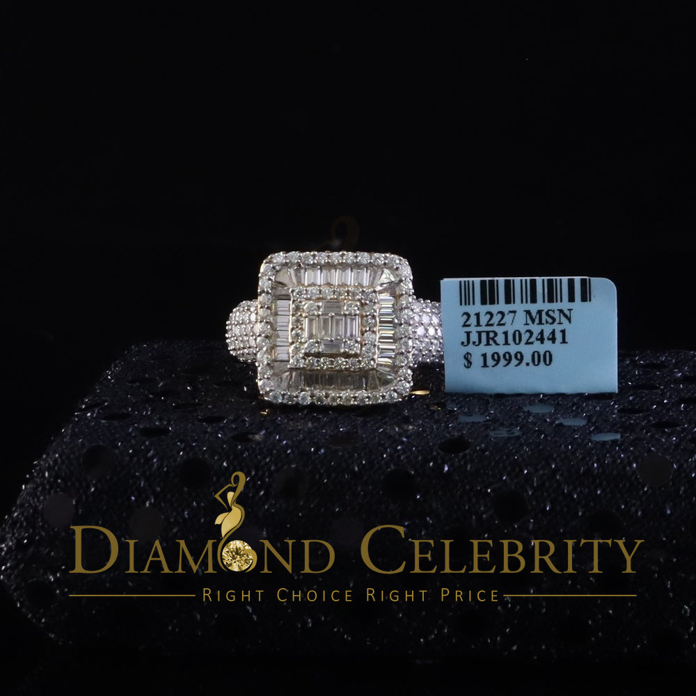 DiamondCelebritees Men's 925 Yellow 925 Silver 5.50ct VVS 'D' Moissanite Square Pinky Rings Size 10