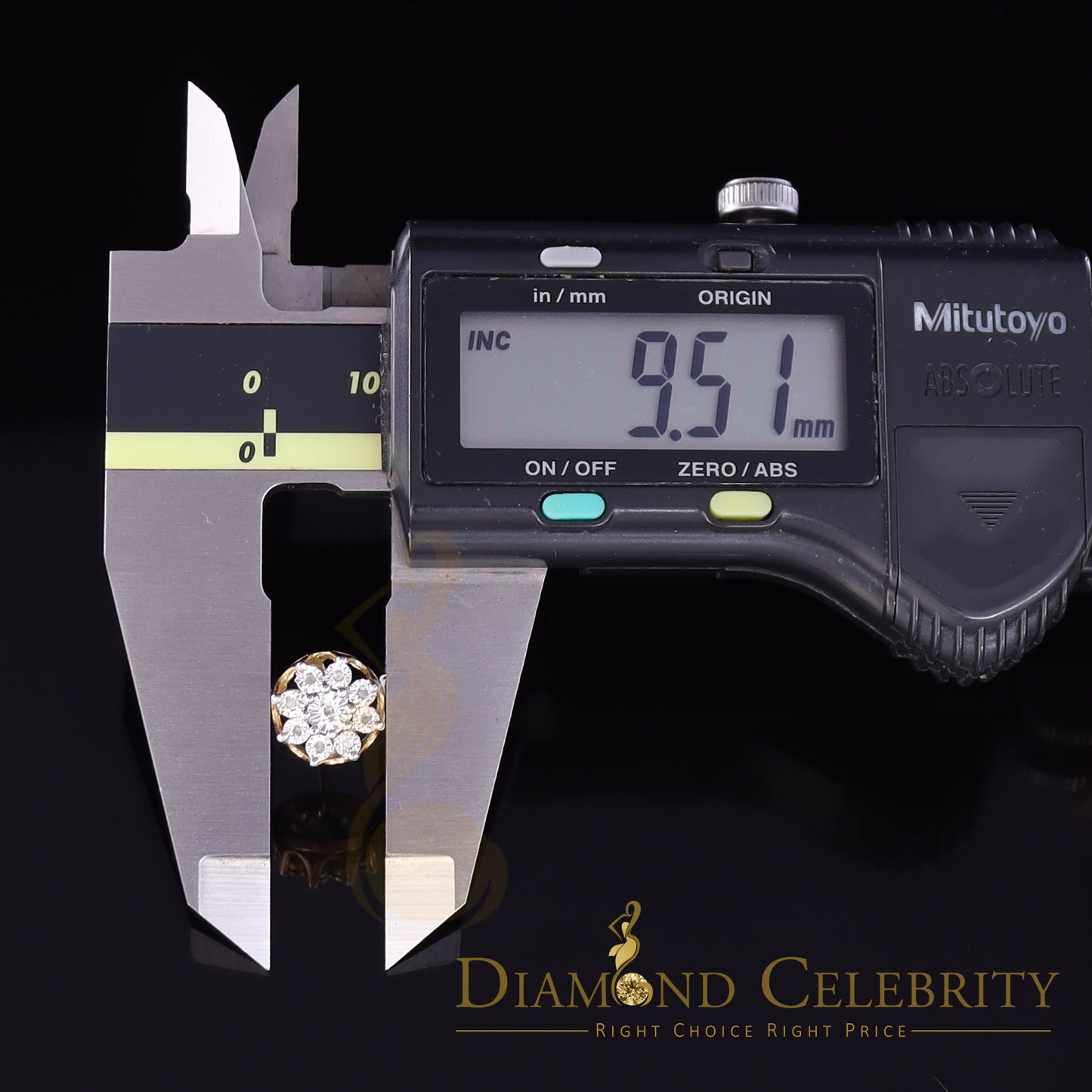DiamondCelebritees 925 Sterling Silver Yellow 0.10ct Diamond For Men's & Women's Floral Earrings