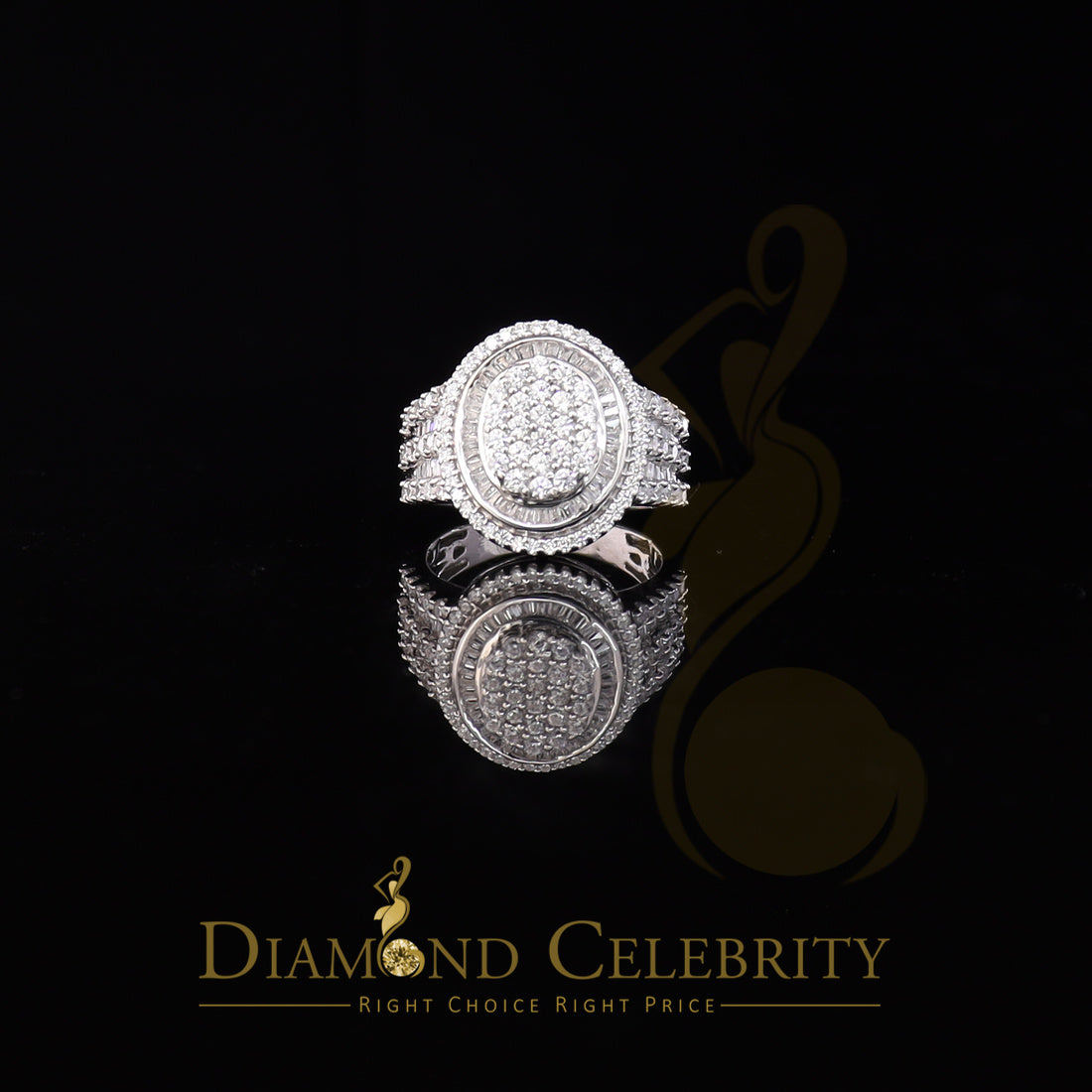 DiamondCelebritees 925 Sterling silver White Cubic Zirconia 5.0ct Oval Womens Engagement Ring SZ 8