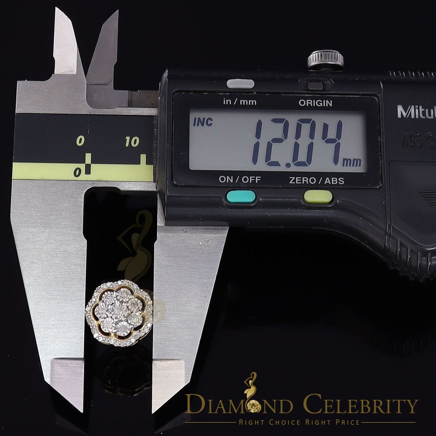 DiamondCelebritees 0.40ct Diamond 925 Sterling Silver Yellow Flower Earrings For Men's / Women's