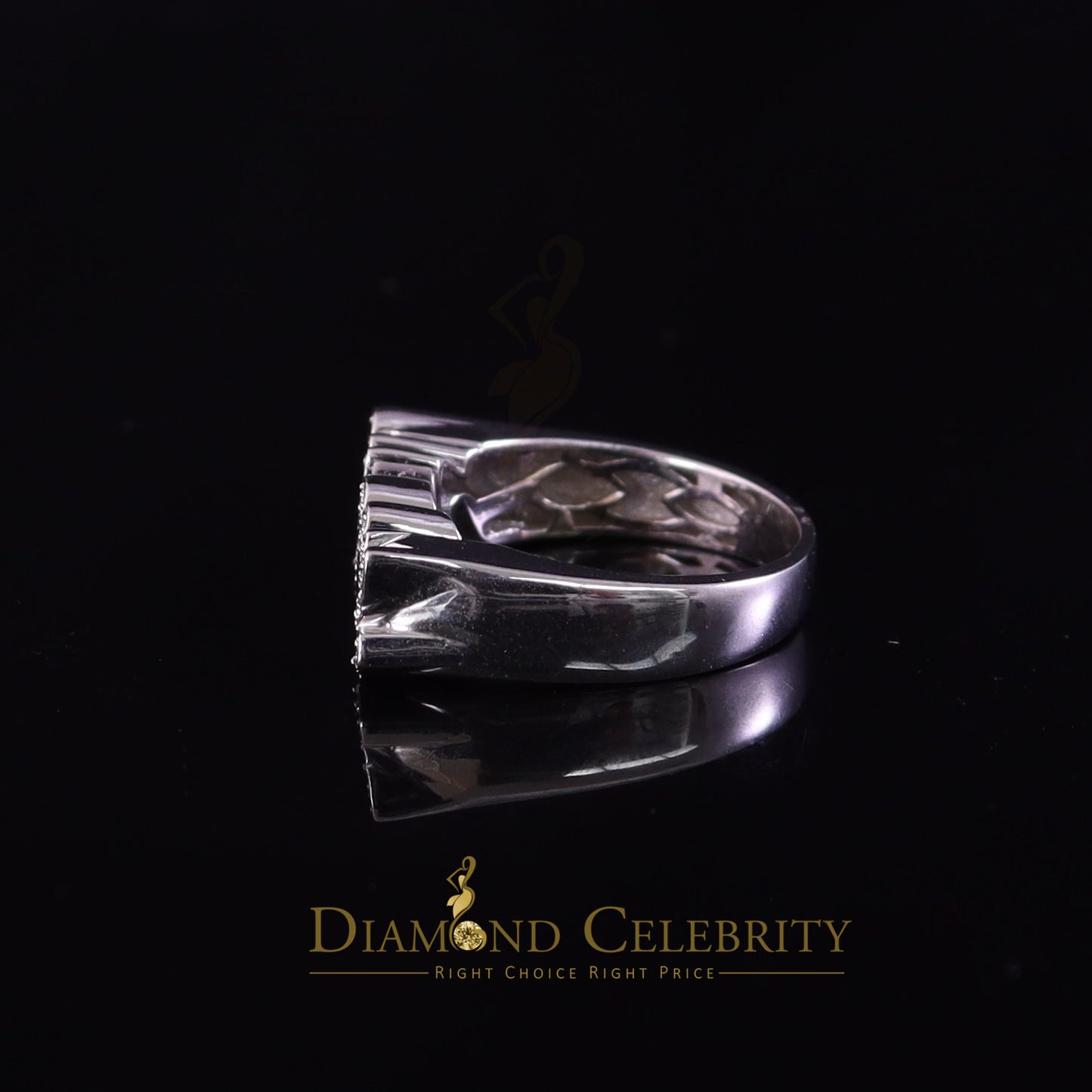 DiamondCelebritees 0.25 CT Real Diamond Mom Ring 925 Sterling White Silver Fashion Womens in Size 7
